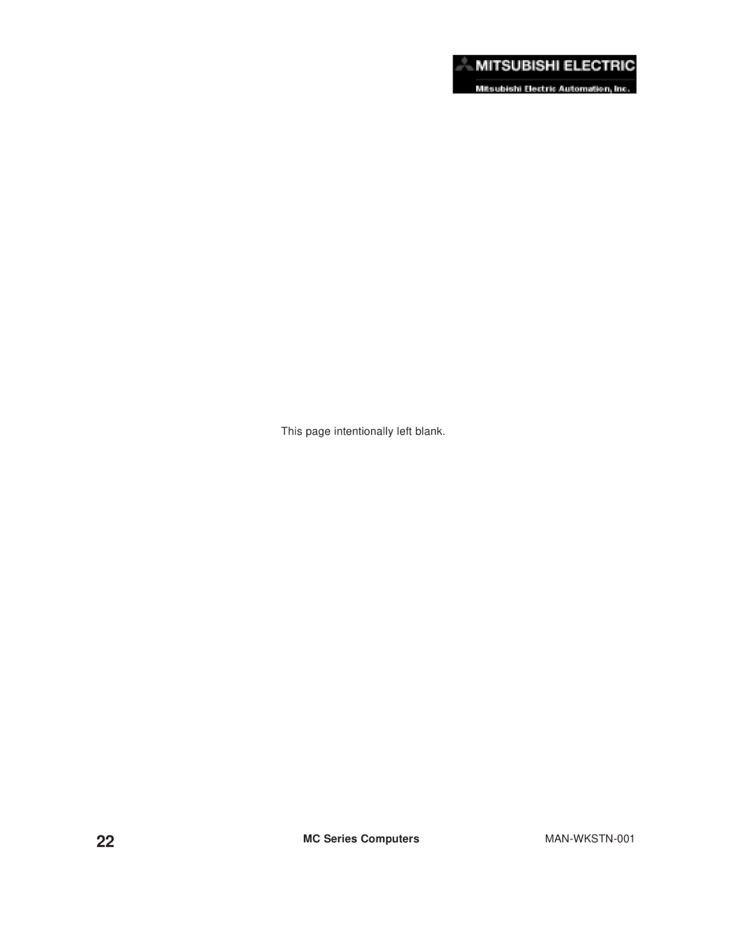 Mitsubishi Electronics MC300 manual This page intentionally left blank 