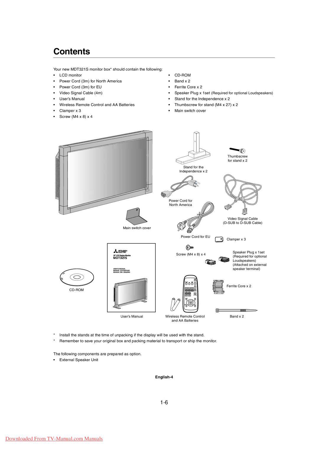 Mitsubishi Electronics MDT3215 user manual Contents 