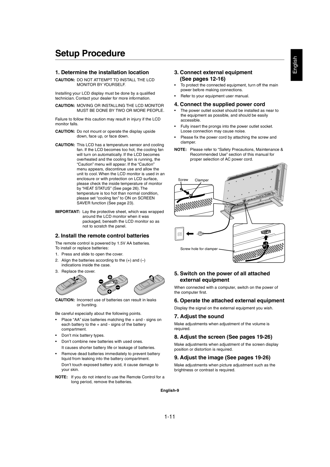 Mitsubishi Electronics MDT321S user manual Setup Procedure 