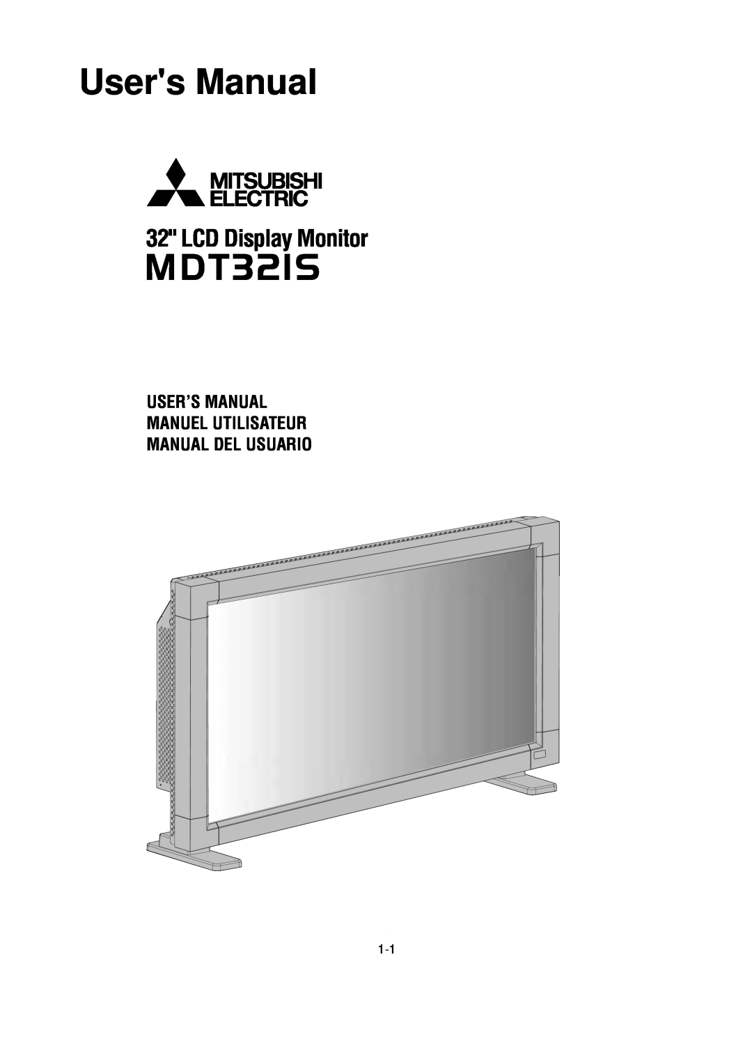 Mitsubishi Electronics MDT321S user manual User’S Manual Manuel Utilisateur Manual Del Usuario, Users Manual 