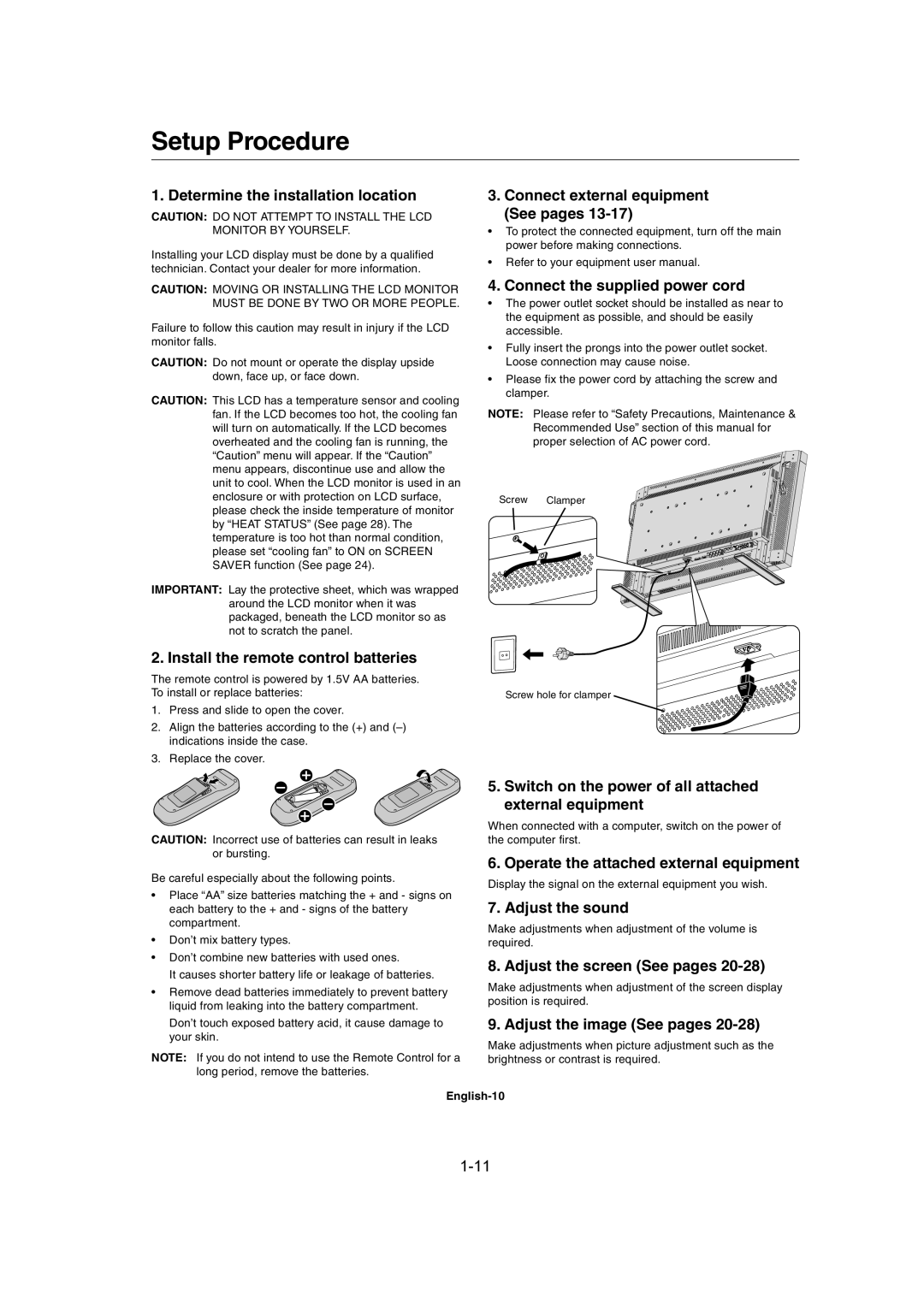 Mitsubishi Electronics MDT402S user manual Setup Procedure 