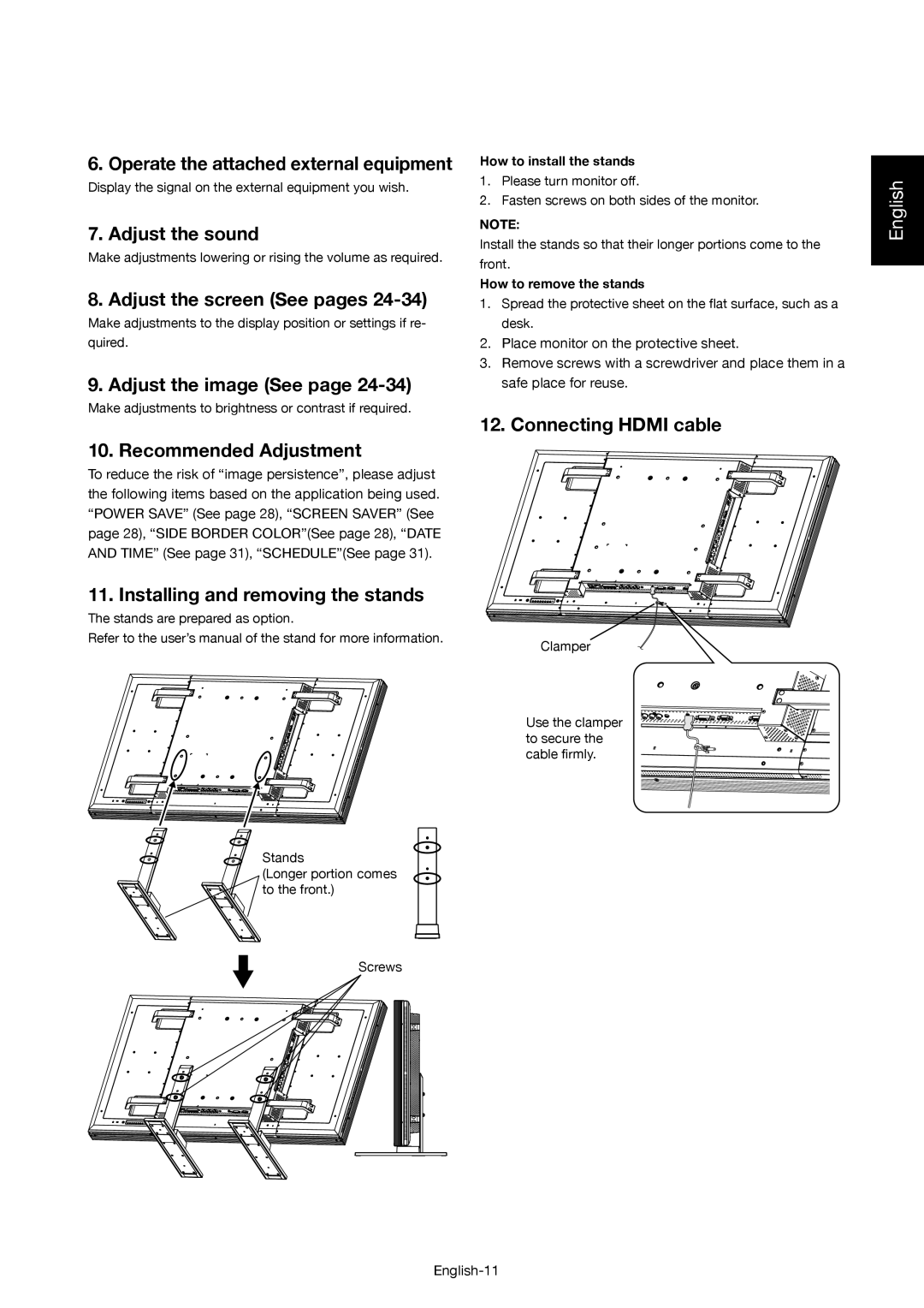 Mitsubishi Electronics MDT521S Operate the attached external equipment, Adjust the sound, Adjust the screen See pages 