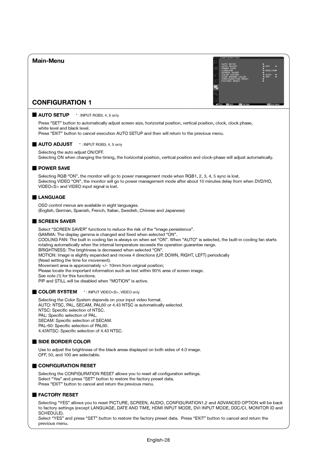 Mitsubishi Electronics MDT521S user manual Configuration 