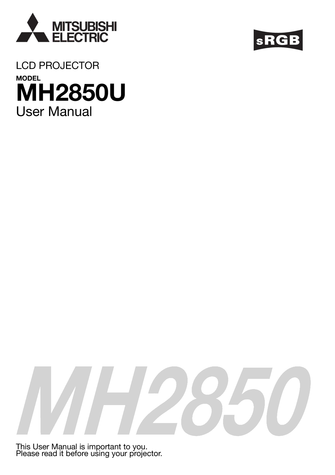 Mitsubishi Electronics MH2850U user manual 