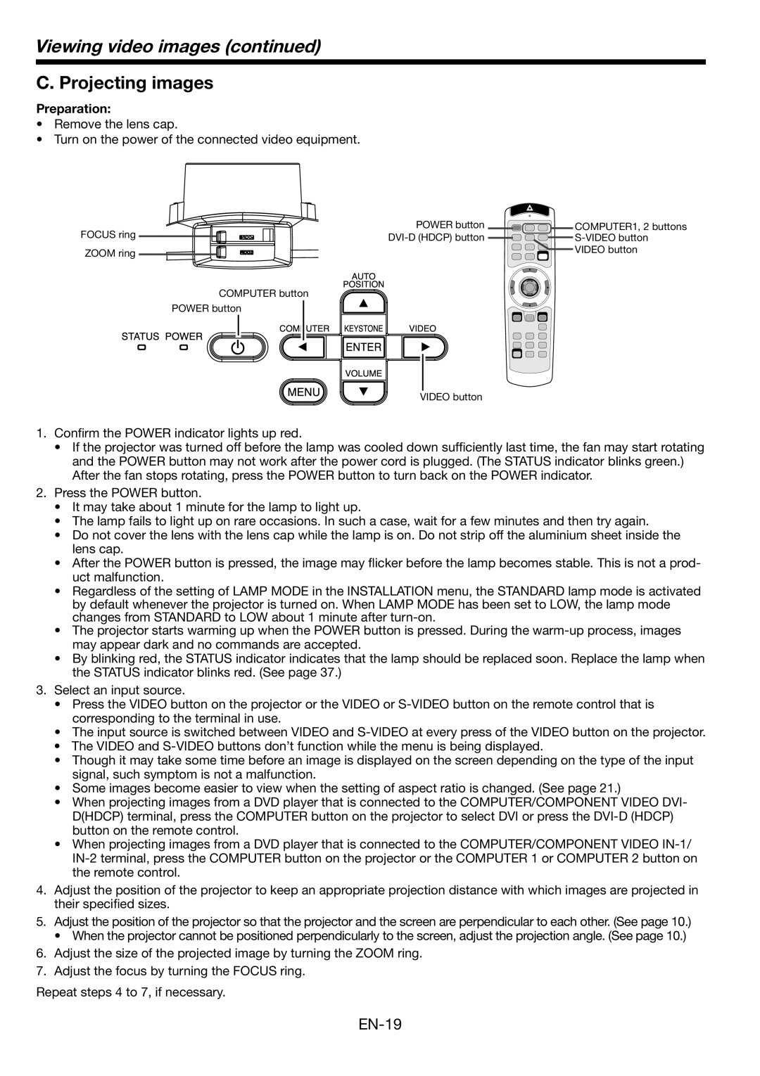 Mitsubishi Electronics MH2850U user manual EN-19 