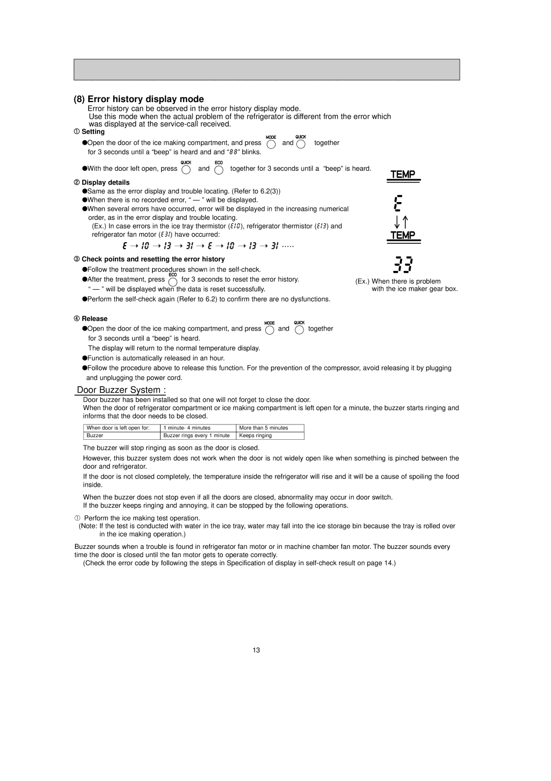 Mitsubishi Electronics MR-G50J-SS-NZ manual Error history display mode, Display details 