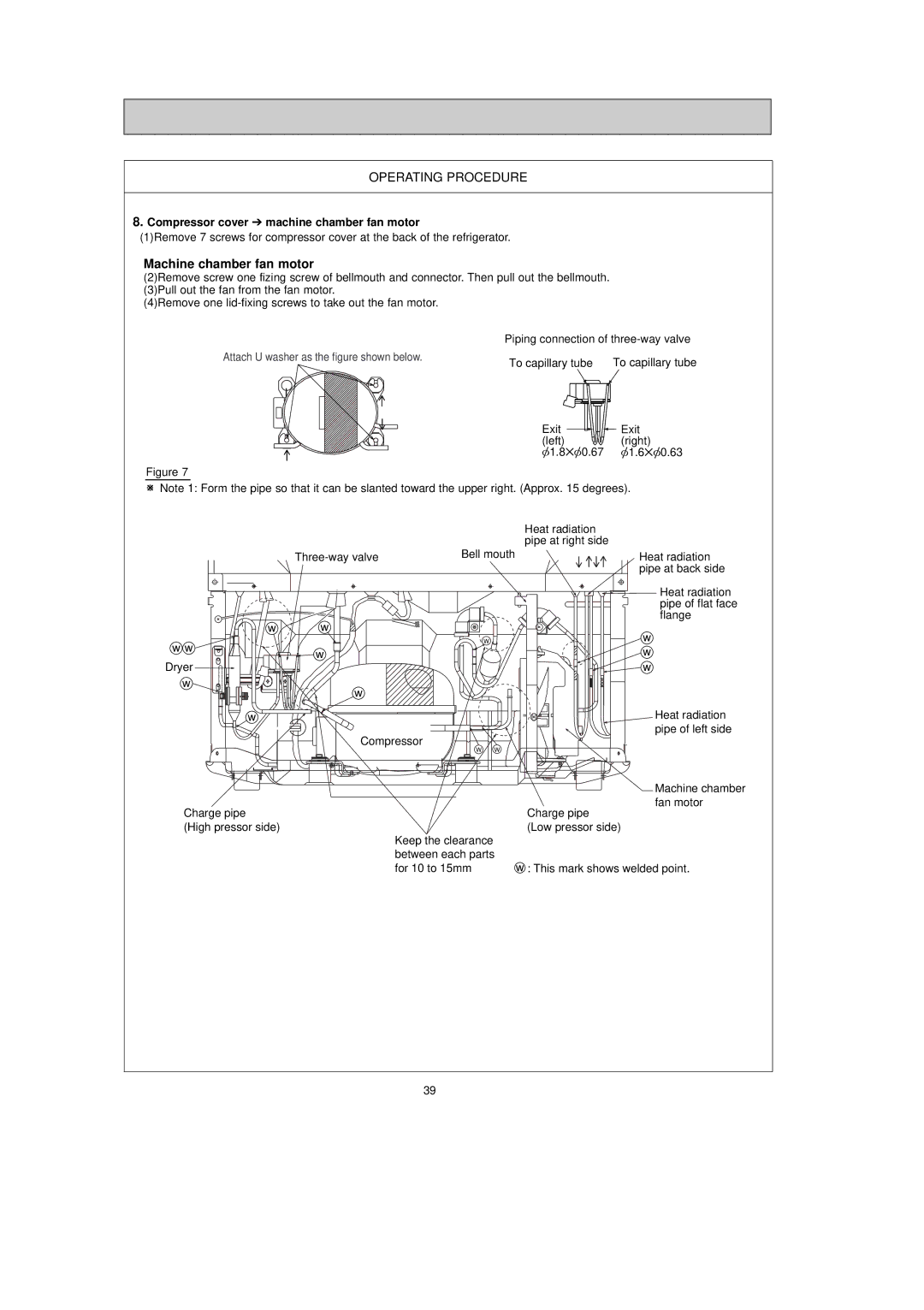 Mitsubishi Electronics MR-G50J-SS-NZ manual Machine chamber fan motor, Compressor cover machine chamber fan motor 