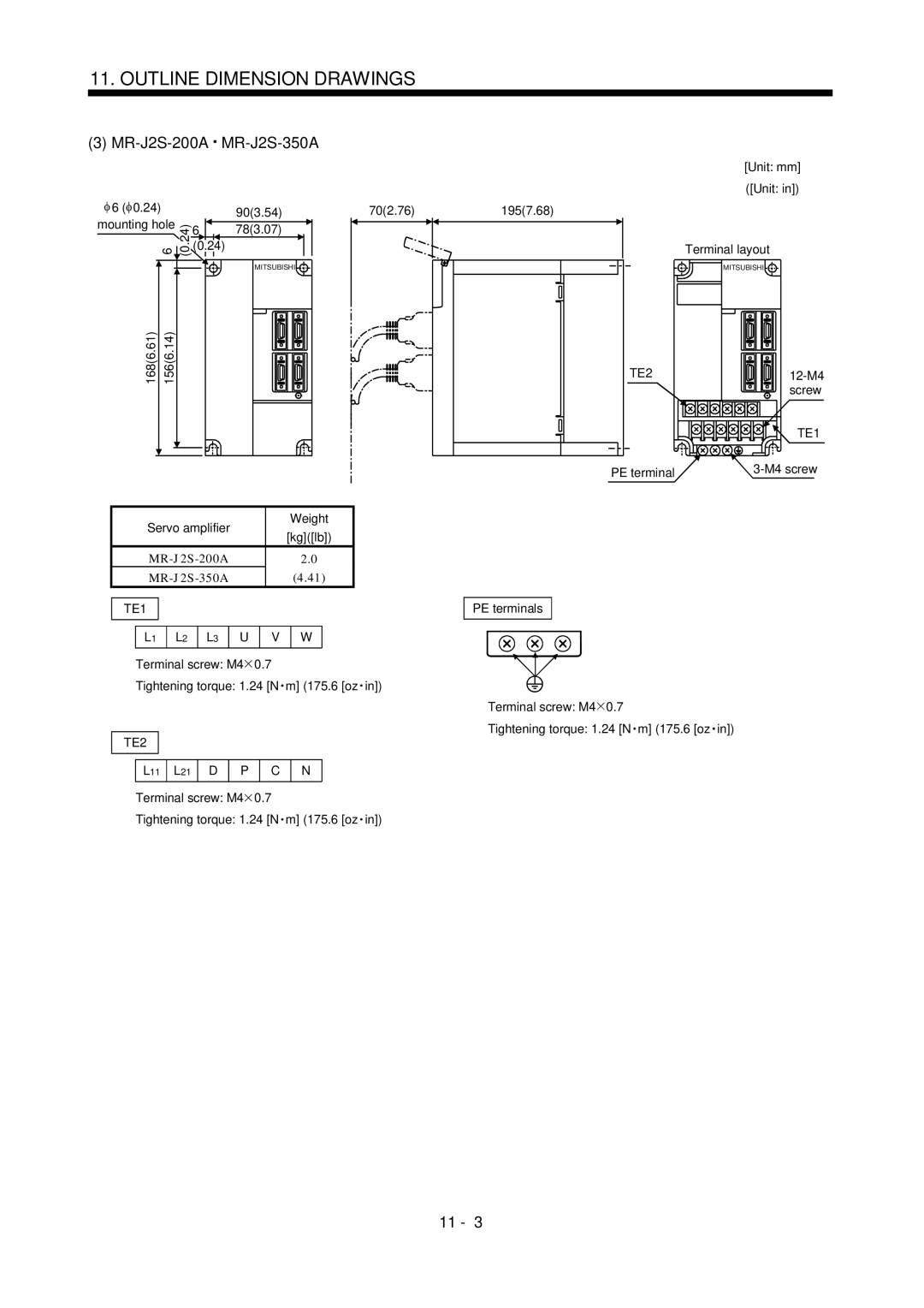 Mitsubishi Electronics MR-J2S- A instruction manual MR-J2S-200A MR-J2S-350A 