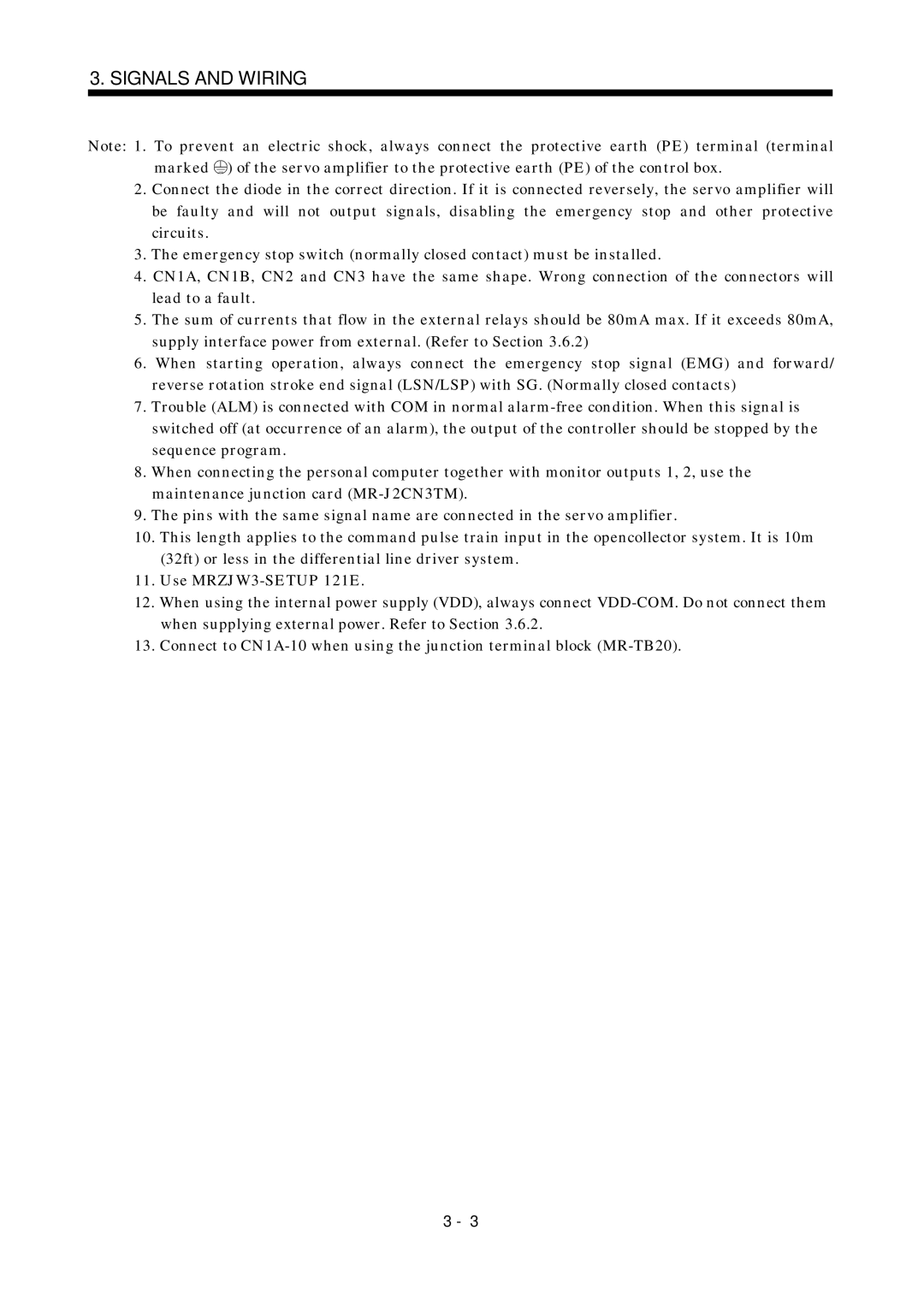 Mitsubishi Electronics MR-J2S- A instruction manual Signals and Wiring 