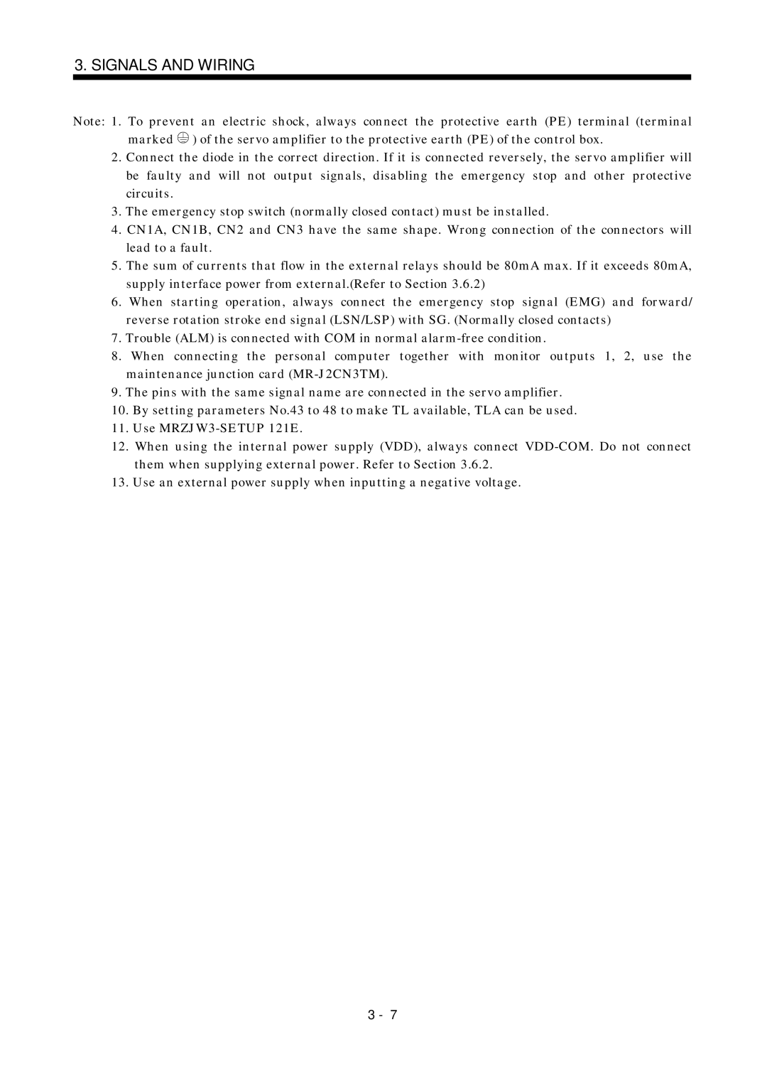 Mitsubishi Electronics MR-J2S- A instruction manual Signals and Wiring 