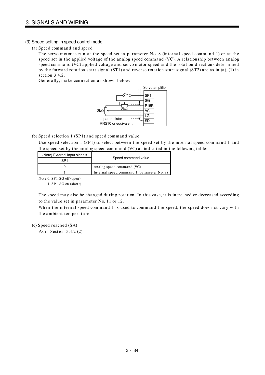 Mitsubishi Electronics MR-J2S- A instruction manual Speed setting in speed control mode 