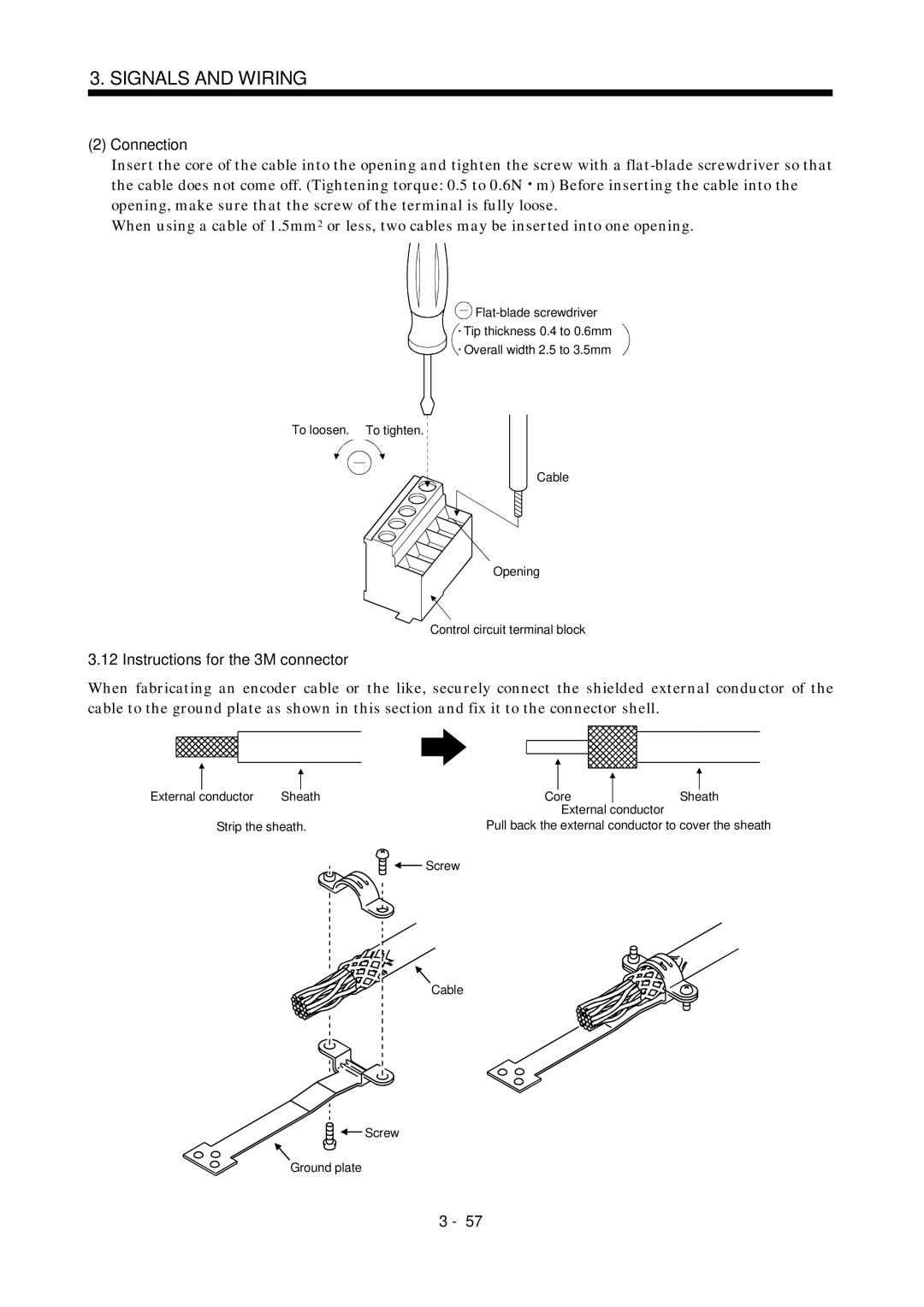 Mitsubishi Electronics MR-J2S- A instruction manual Connection, Instructions for the 3M connector 