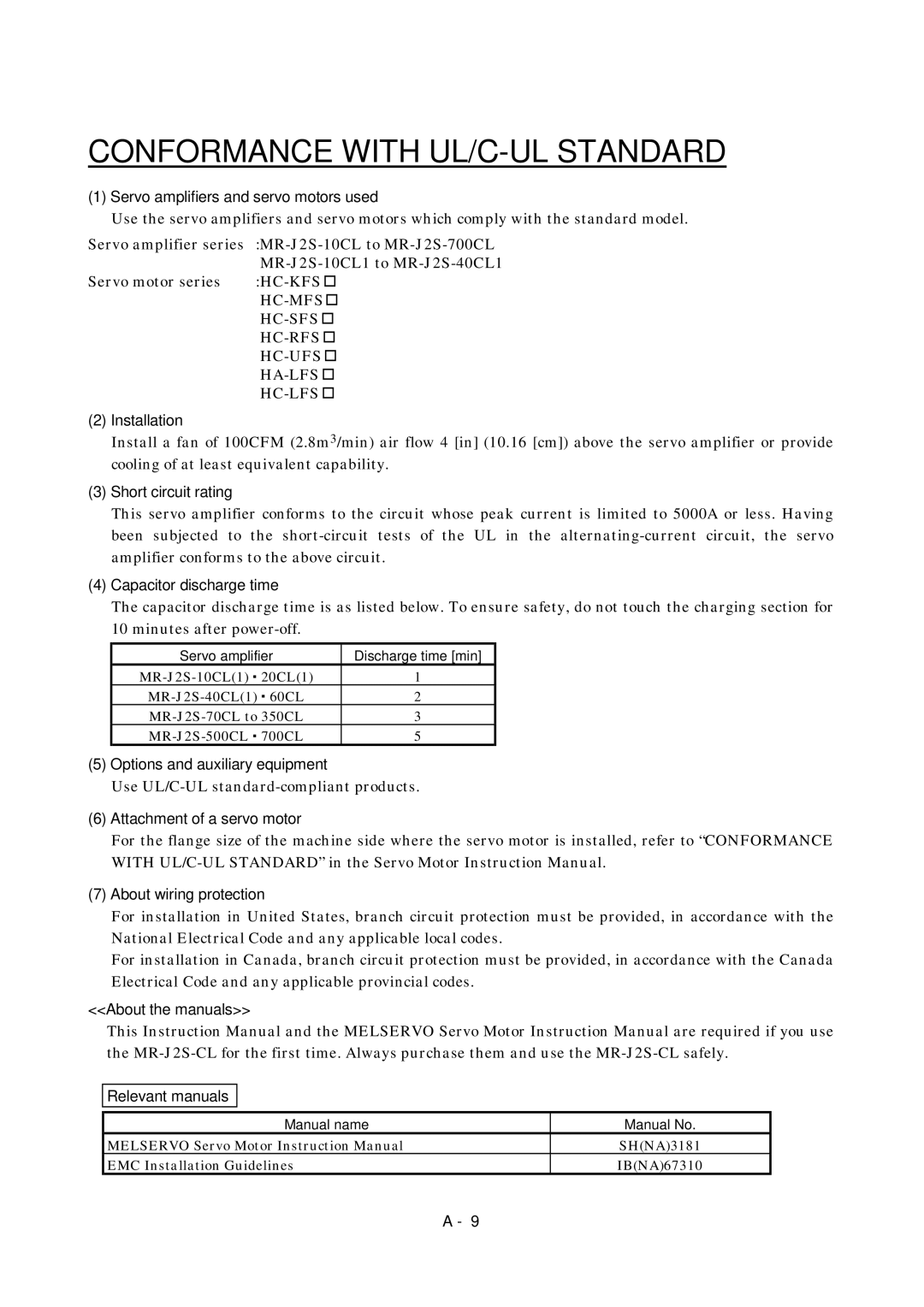 Mitsubishi Electronics MR-J2S- CL specifications Use UL/C-UL standard-compliant products 