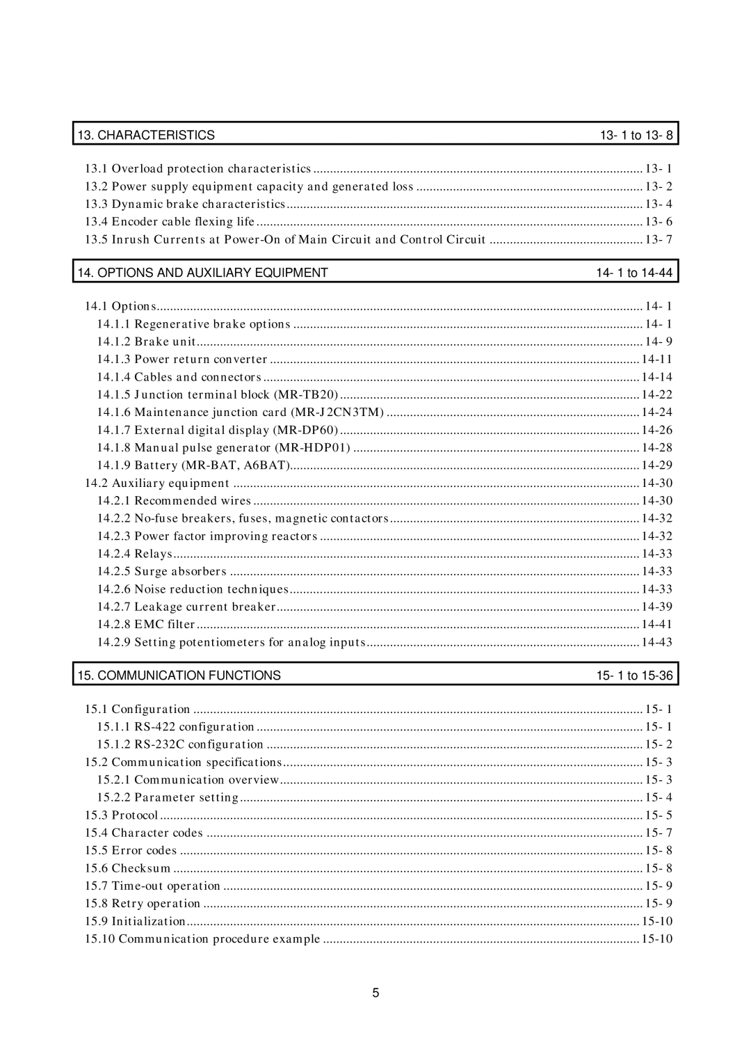 Mitsubishi Electronics MR-J2S- CL 13.1, 13.2, 13.3, 13.4, 14.1, 14-11, 14-14, 14-22, 14-24, 14-26, 14-28, 14-29, 14.2 