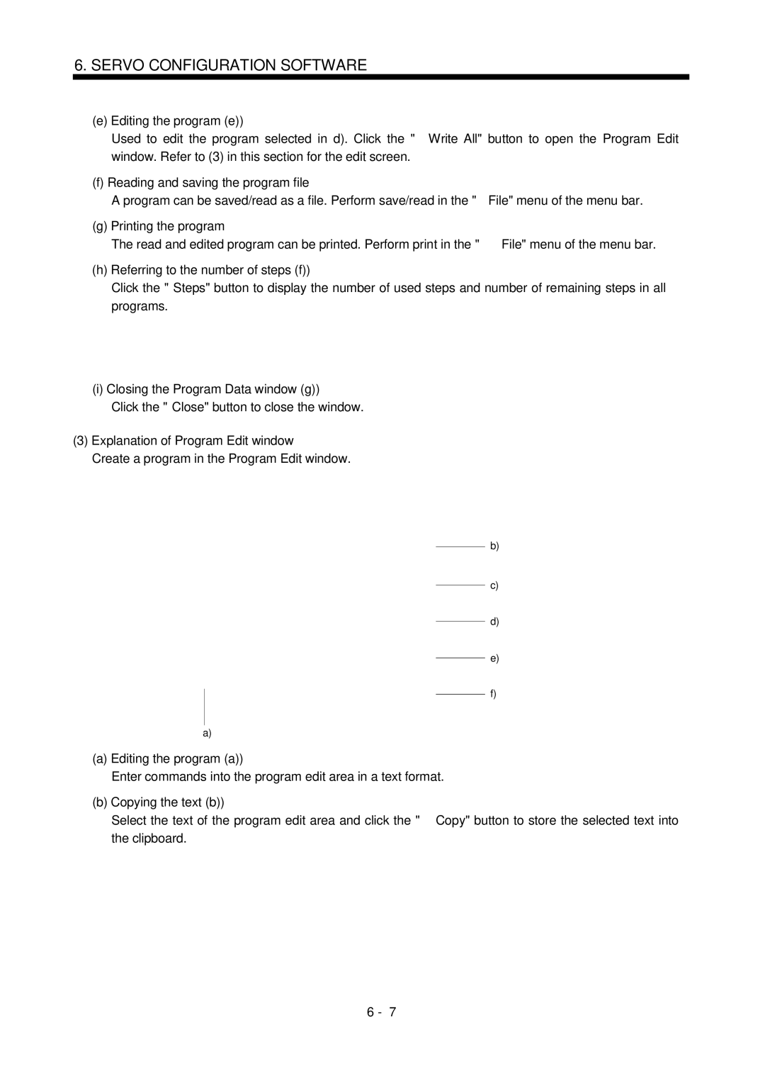 Mitsubishi Electronics MR-J2S- CL specifications Explanation of Program Edit window 