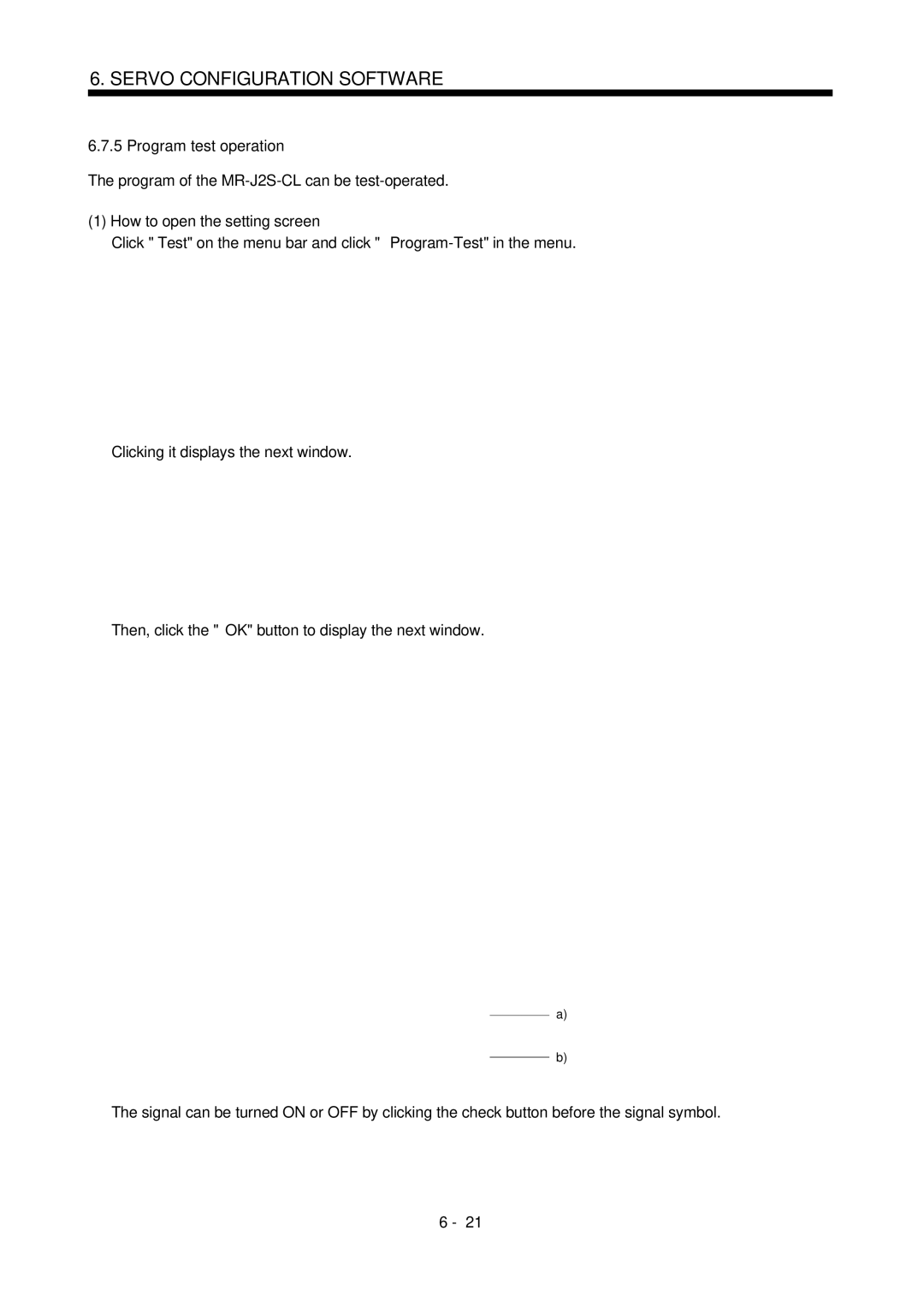 Mitsubishi Electronics MR-J2S- CL specifications Program test operation, Program of the MR-J2S-CL can be test-operated 