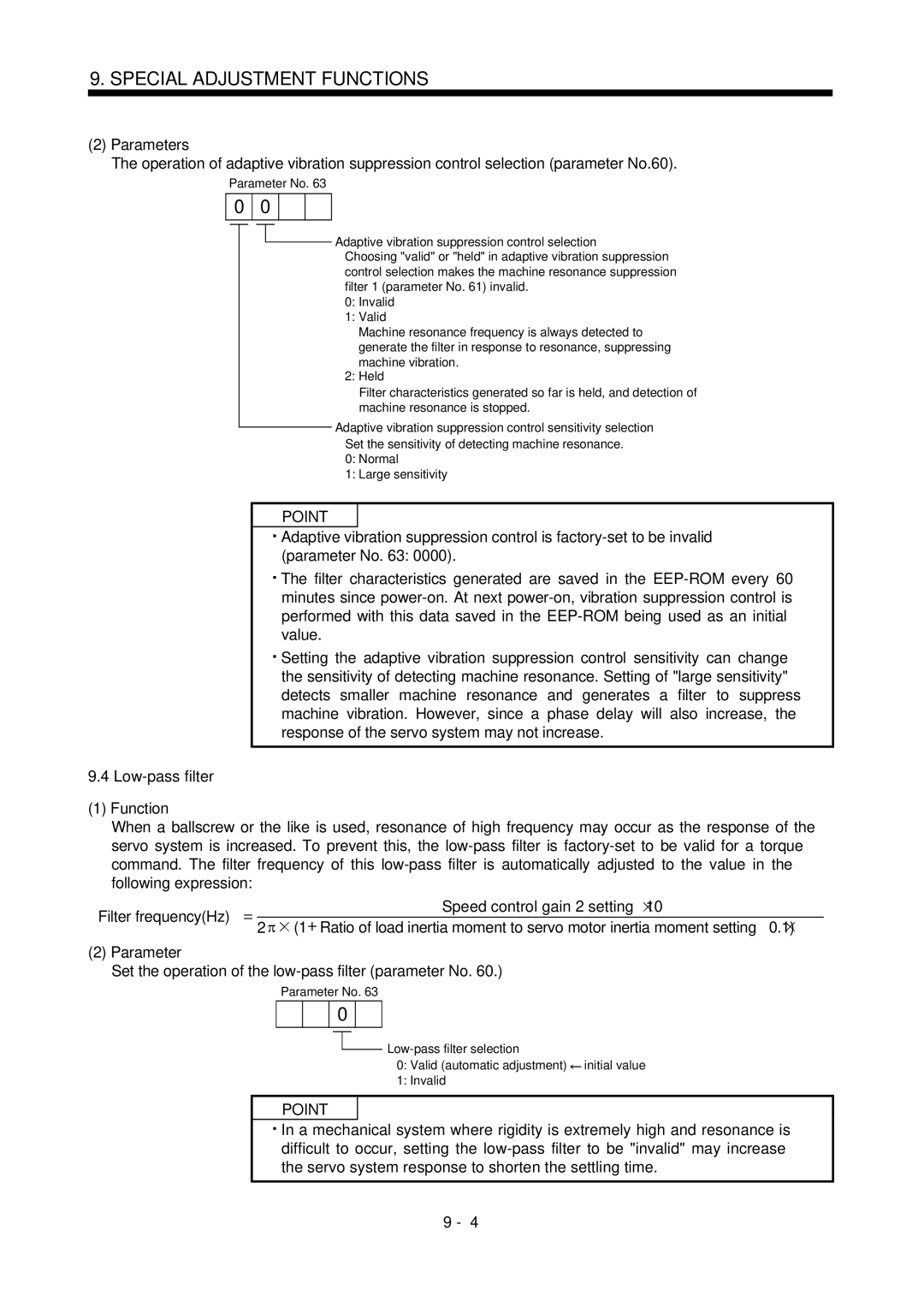 Mitsubishi Electronics MR-J2S- CL Low-pass filter Function, Set the operation of the low-pass filter parameter No 