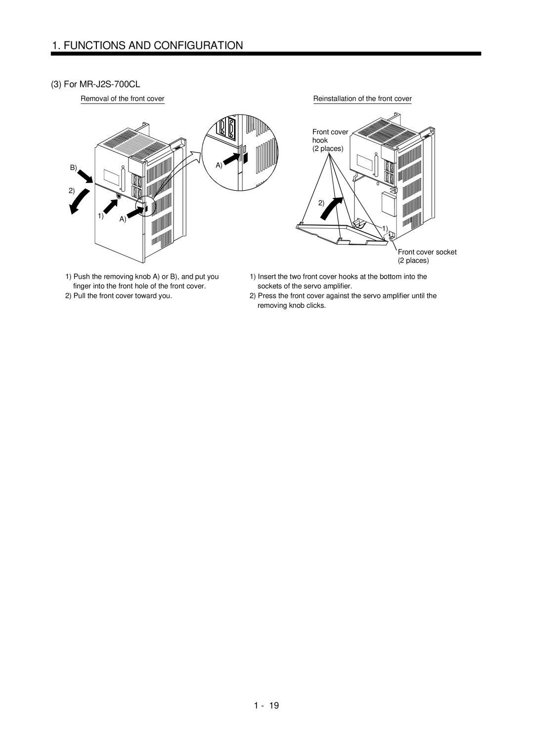 Mitsubishi Electronics MR-J2S- CL specifications For MR-J2S-700CL 