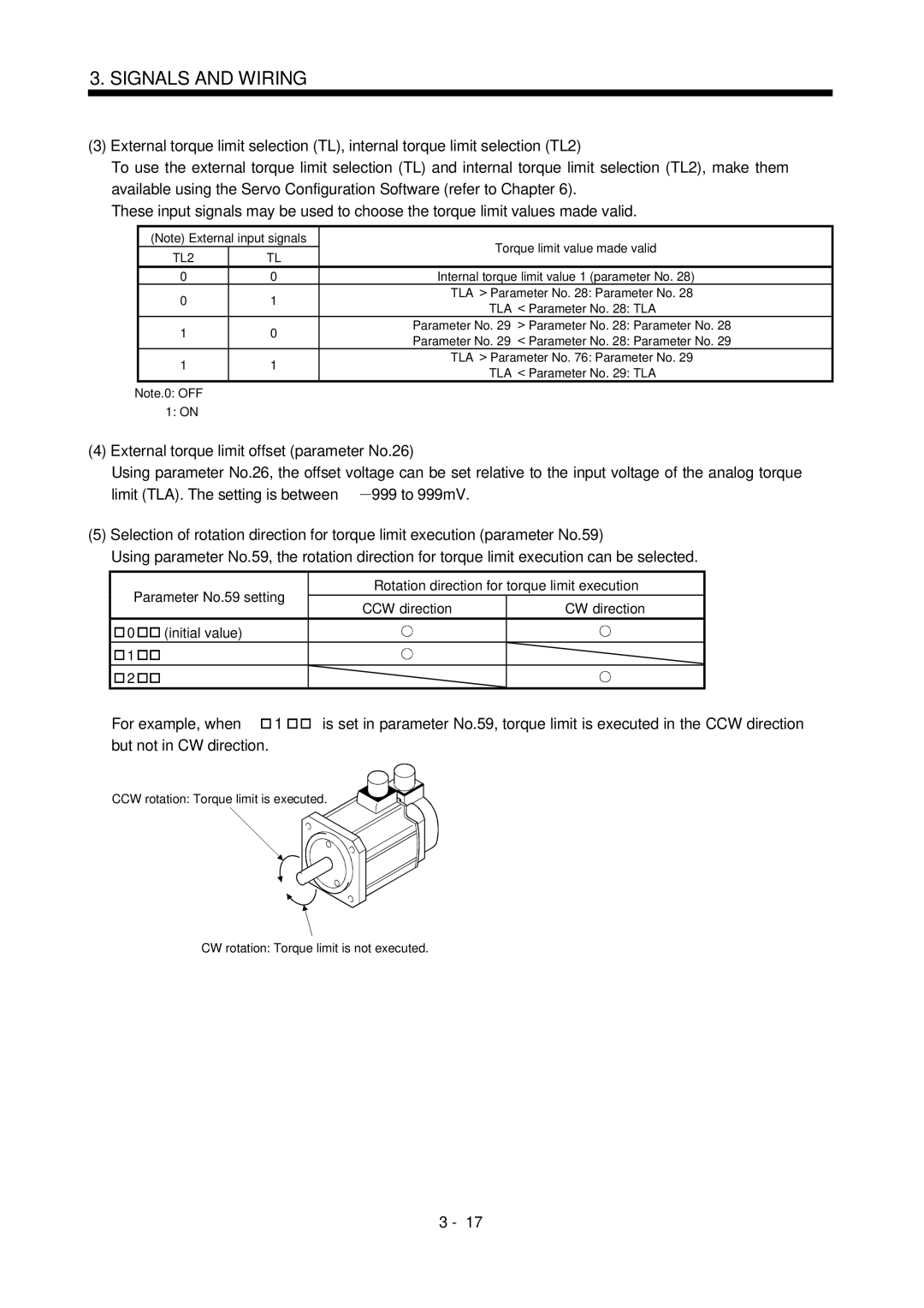 Mitsubishi Electronics MR-J2S- CL External torque limit offset parameter No.26, TL2, Parameter No Parameter No 