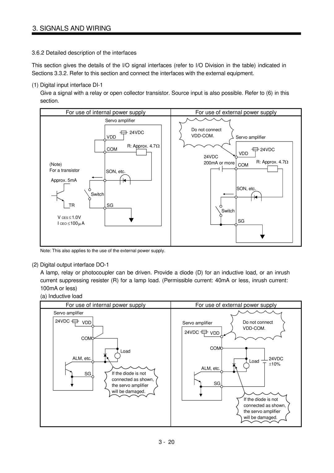 Mitsubishi Electronics MR-J2S- CL specifications Detailed description of the interfaces, Digital input interface DI-1 