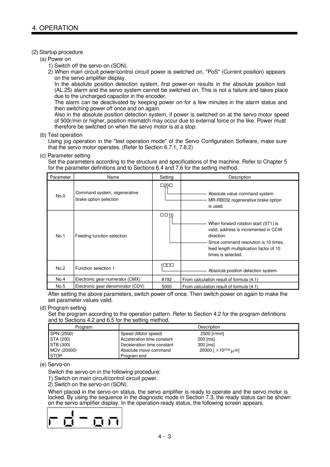 Mitsubishi Electronics MR-J2S- CL Startup procedure, Function selection Absolute position detection system, Program end 