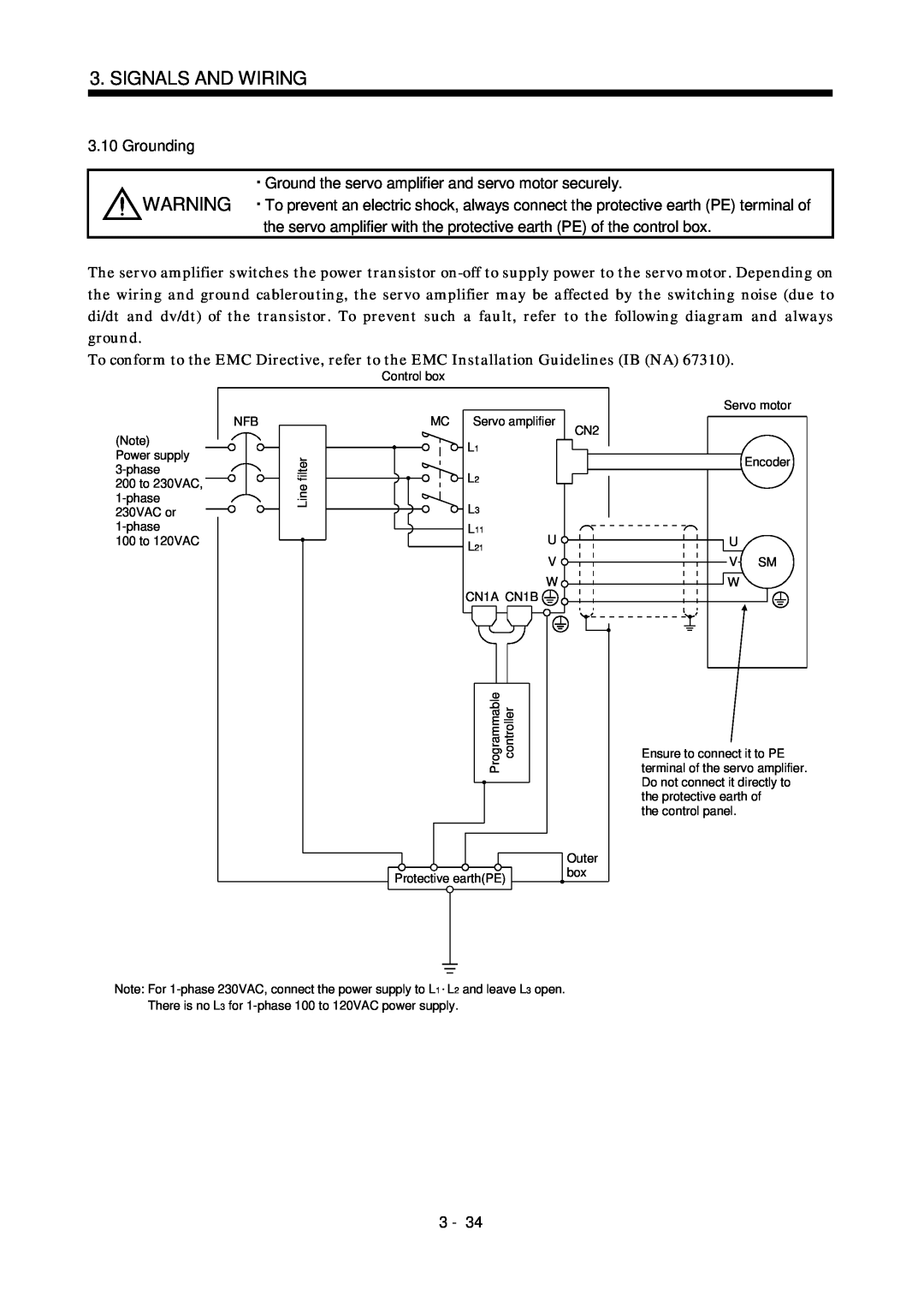 Mitsubishi Electronics MR-J2S- CL specifications Grounding, Signals And Wiring 