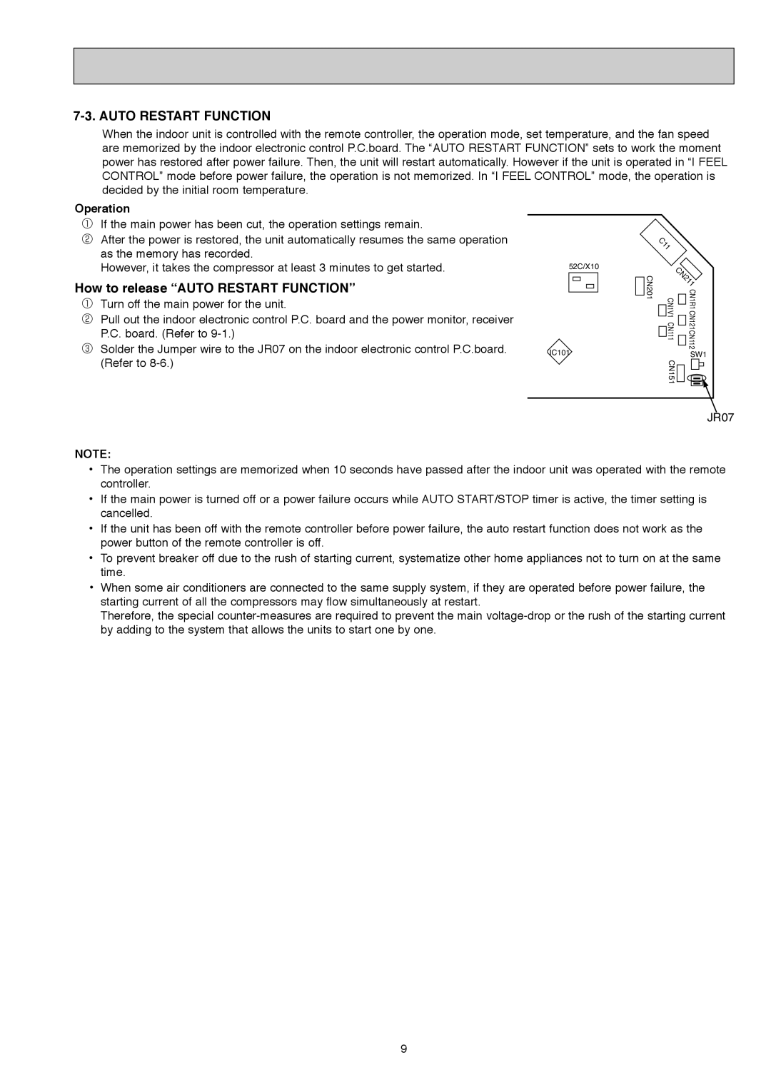 Mitsubishi Electronics MS-GD08ND-ci service manual How to release Auto Restart Function, Operation 