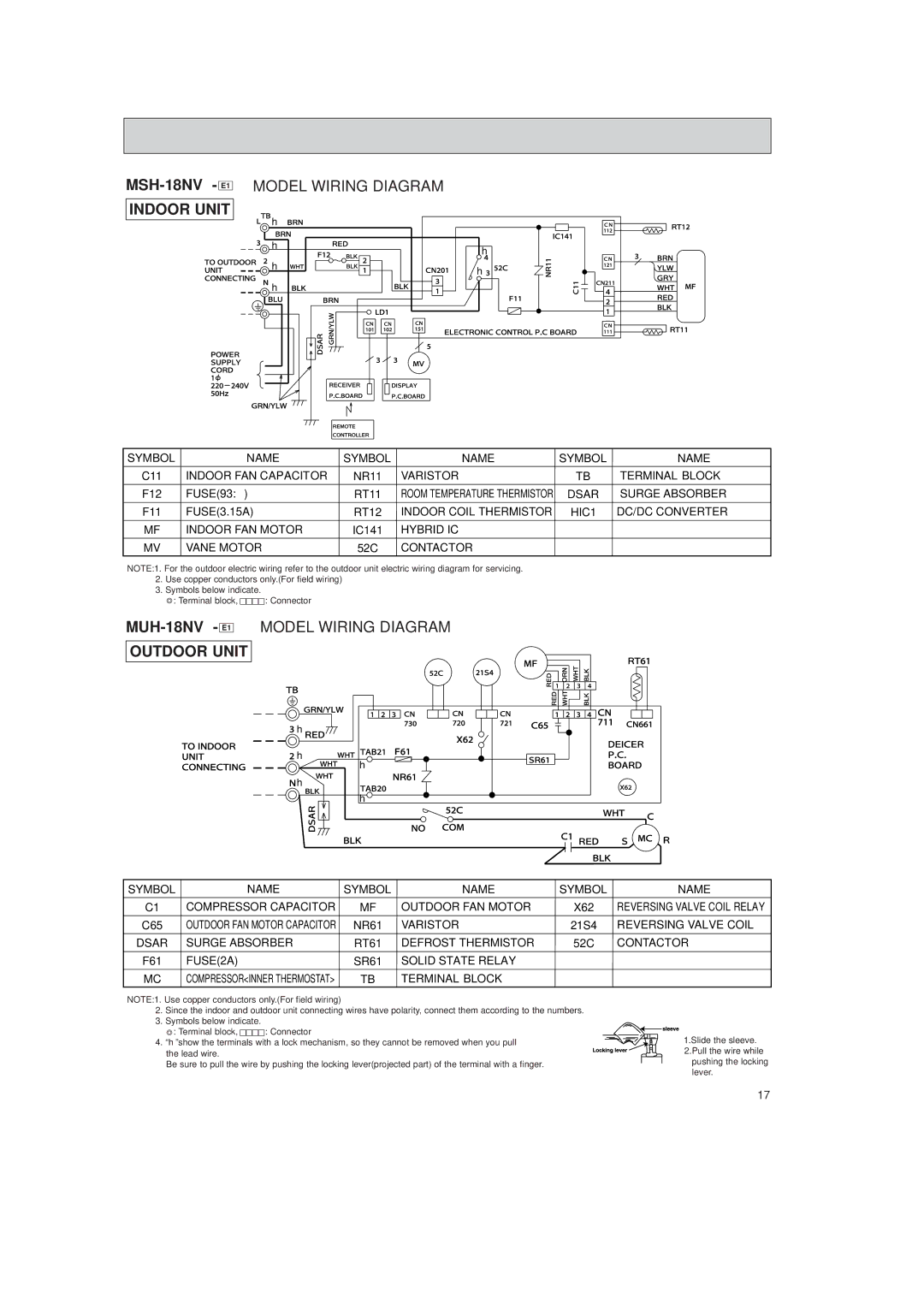 Mitsubishi Electronics MSH-09NV, MSH-07NV, MSH-12NV MUH-18NV E1, Dsar Surge Absorber, IC141, Hybrid IC Vane Motor, X62 