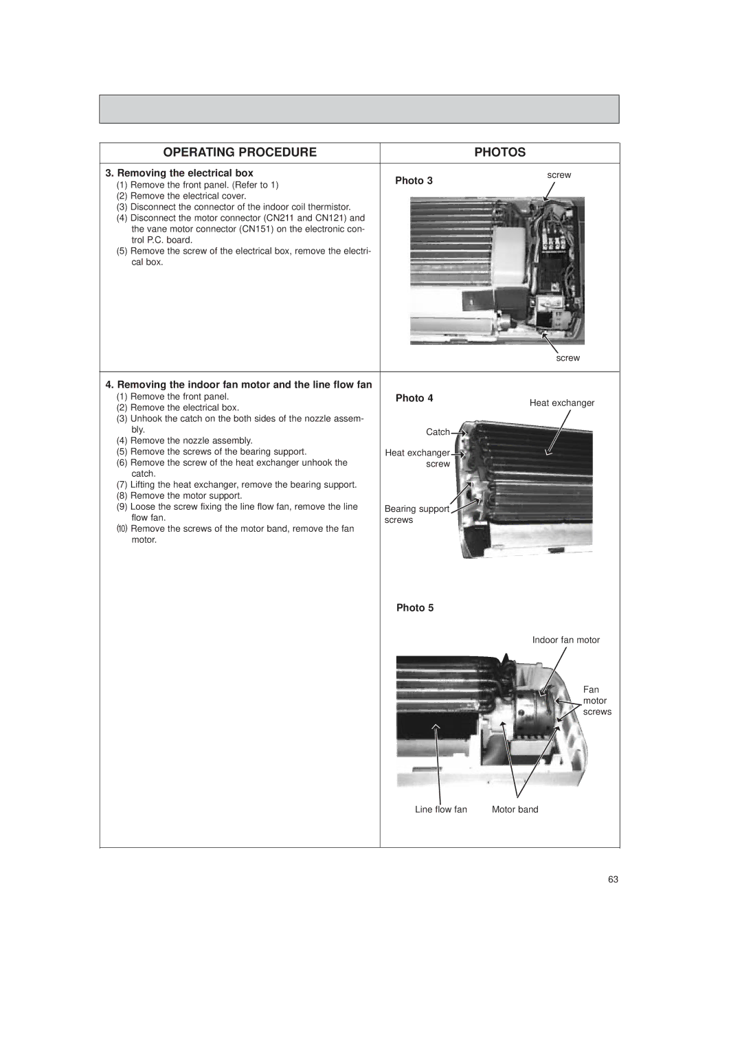 Mitsubishi Electronics MSH-18NV, MSH-07NV, MSH-12NV, MSH-09NV, MSH-24NV Removing the indoor fan motor and the line flow fan 