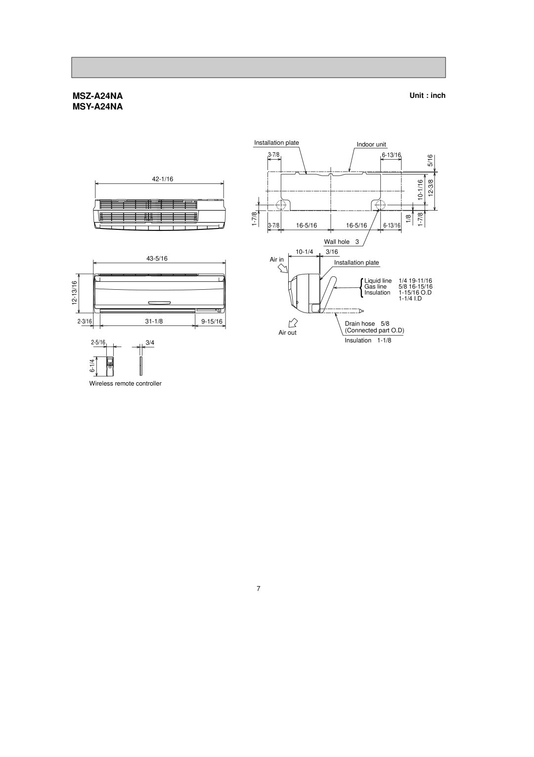 Mitsubishi Electronics MSZ-A09NA, MSY-A24NA, MSY-A15NA, MSY-A17NA, MSZ-A17NA, MSZ-A15NA, MSZ-A12NA service manual MSZ-A24NA 