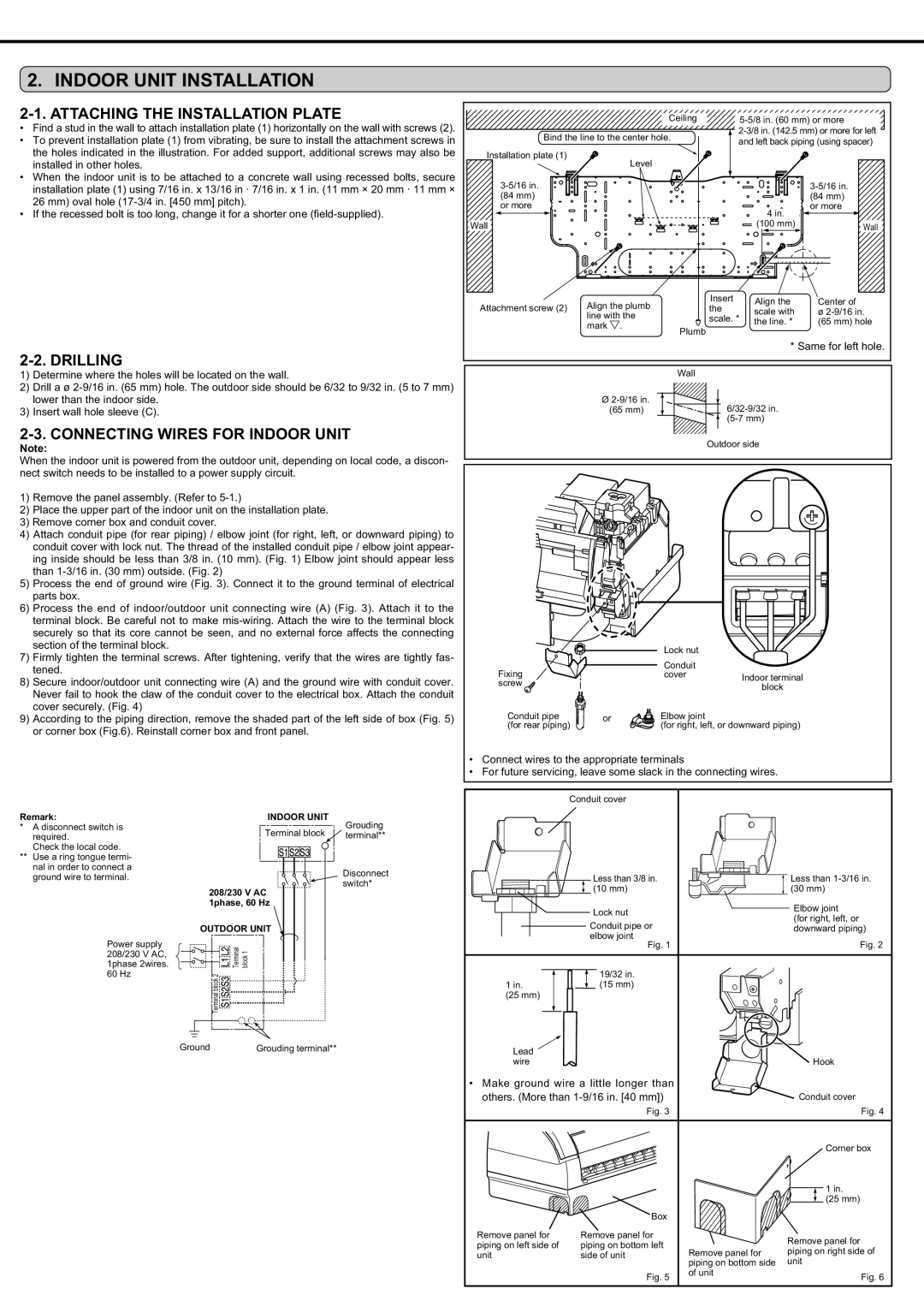 Mitsubishi Electronics MSZ-FD09/12NA Indoor Unit Installation, Attaching the Installation Plate, Drilling 