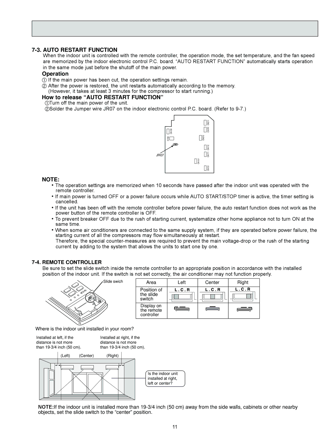 Mitsubishi Electronics MSZ-FD09NA service manual Operation, How to release Auto Restart Function 