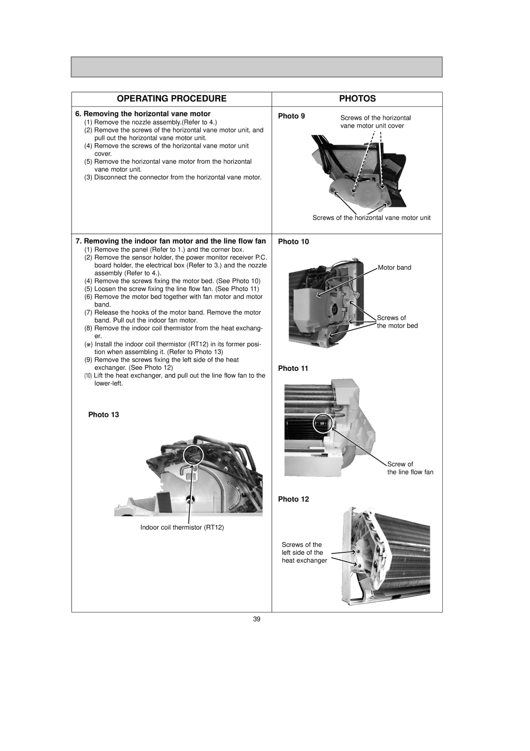 Mitsubishi Electronics MSZ-FD25VAS, MSZ-FD35VAS service manual Removing the horizontal vane motor Photo 