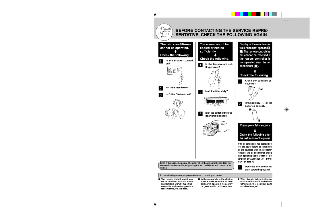 Mitsubishi Electronics MSZ09UN, MSZ12UN Check the following, Following cases, stop operation and consult your dealer 