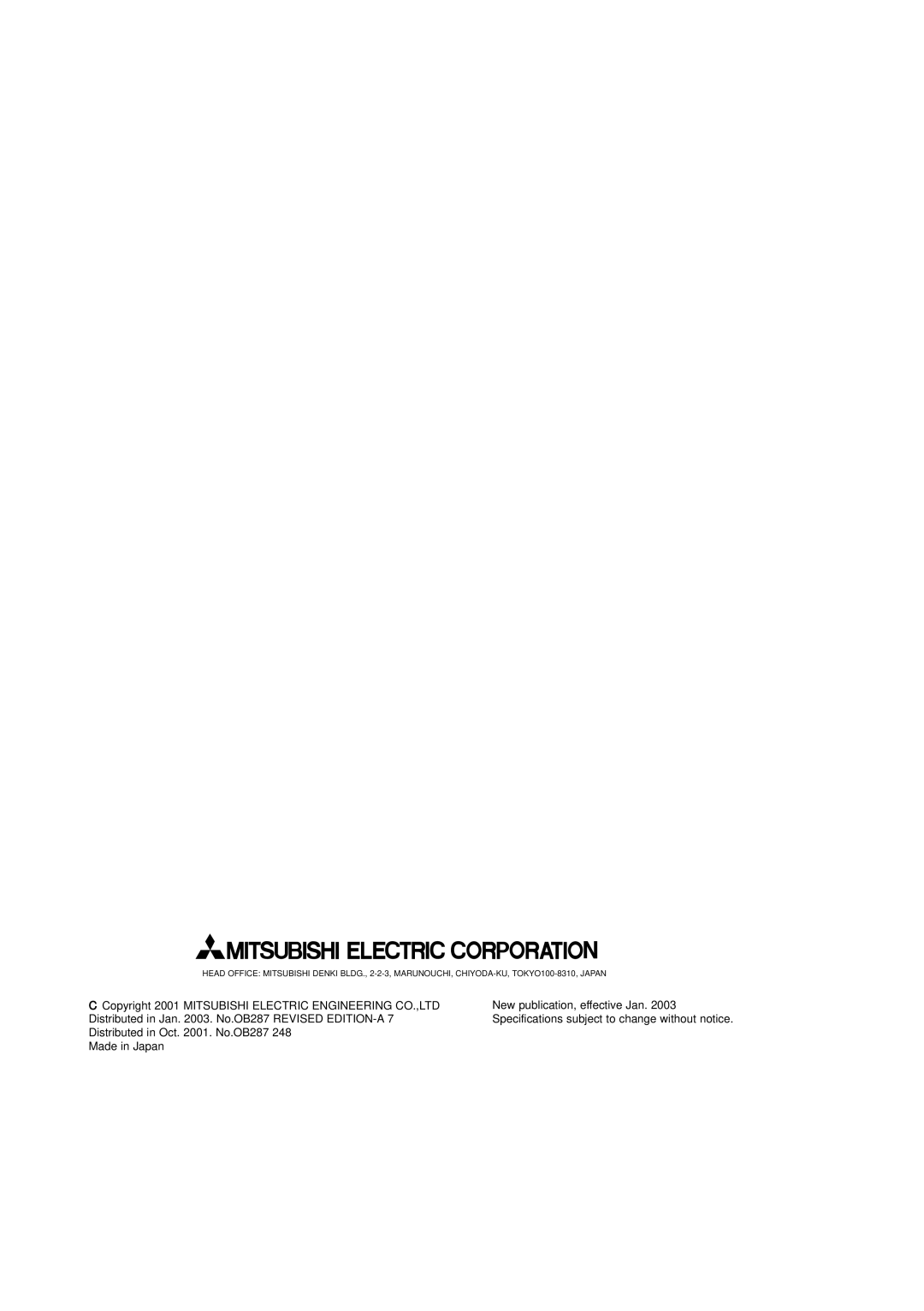 Mitsubishi Electronics MXZ-24UV - E2 service manual Made in Japan 