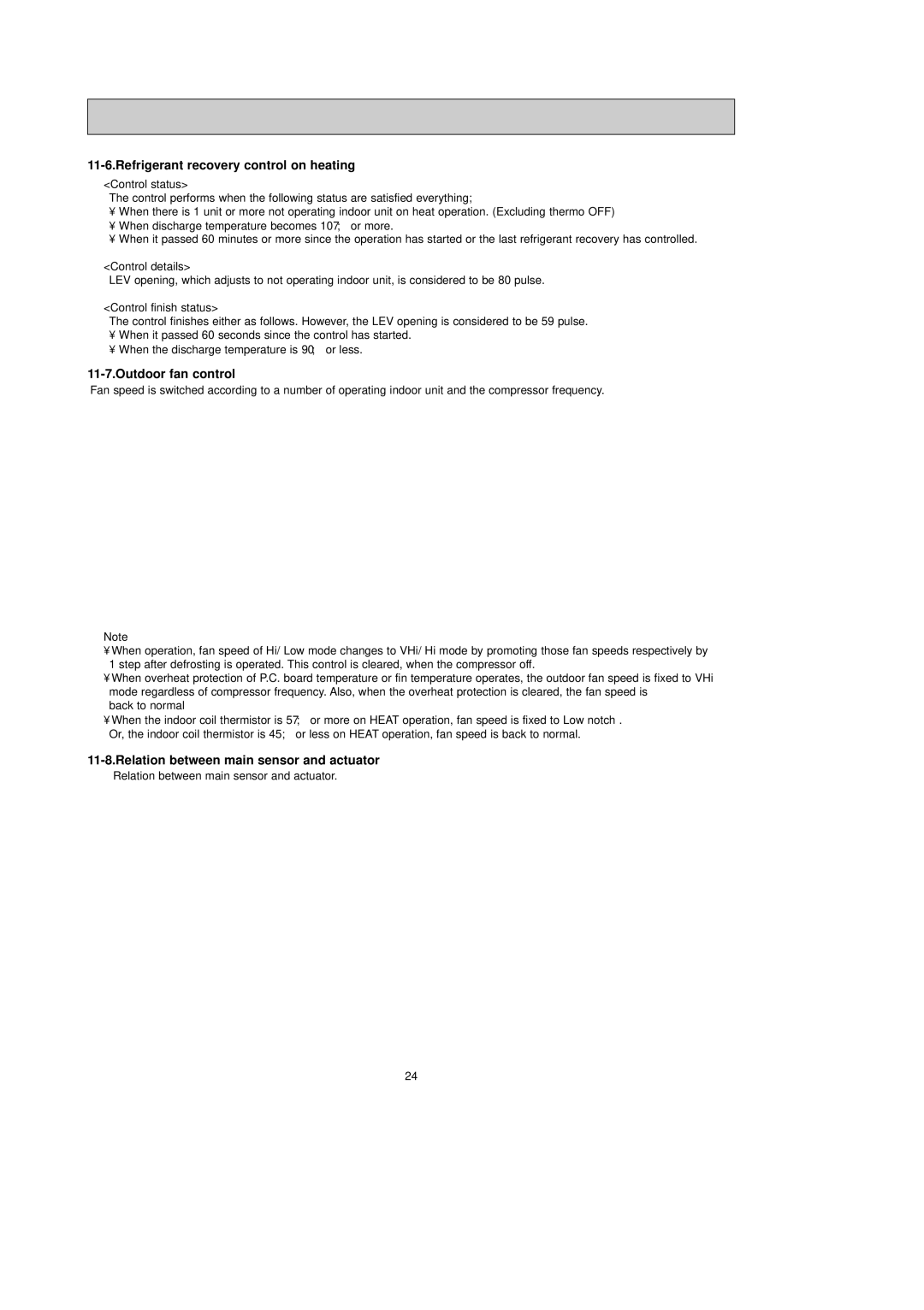 Mitsubishi Electronics MXZ-32SV service manual Refrigerant recovery control on heating, Outdoor fan control 