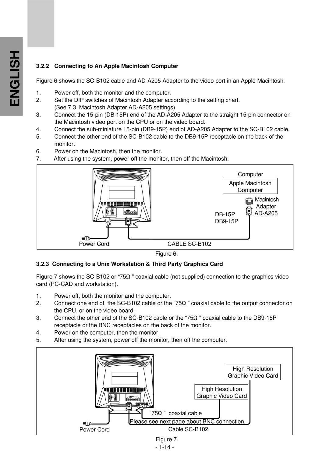 Mitsubishi Electronics NFJ9905SKHUW manual Connecting to An Apple Macintosh Computer 