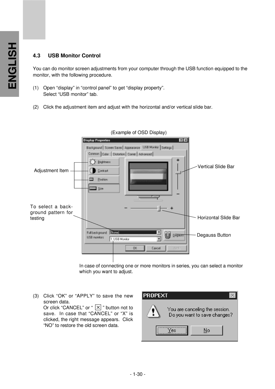 Mitsubishi Electronics NFJ9905SKHUW manual USB Monitor Control 