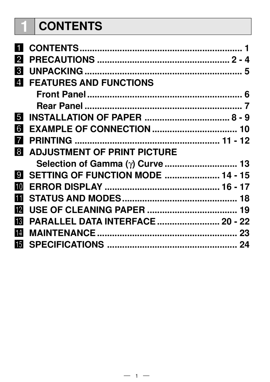 Mitsubishi Electronics P91DW operation manual Contents 