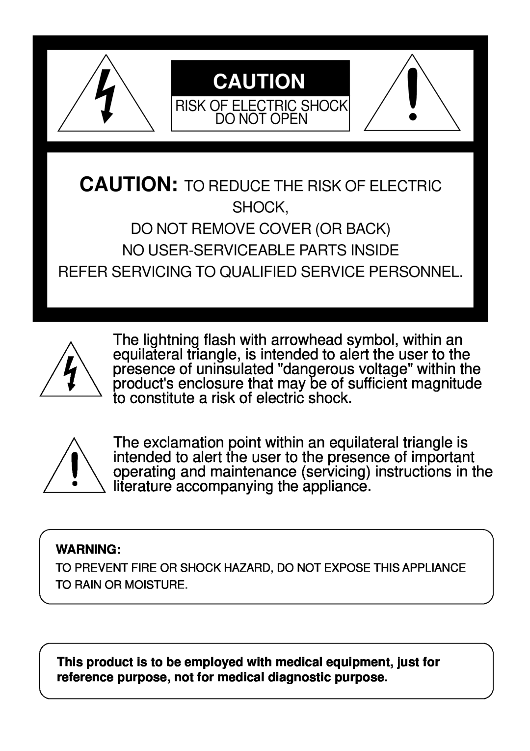 Mitsubishi Electronics P91DW operation manual Risk Of Electric Shock Do Not Open 