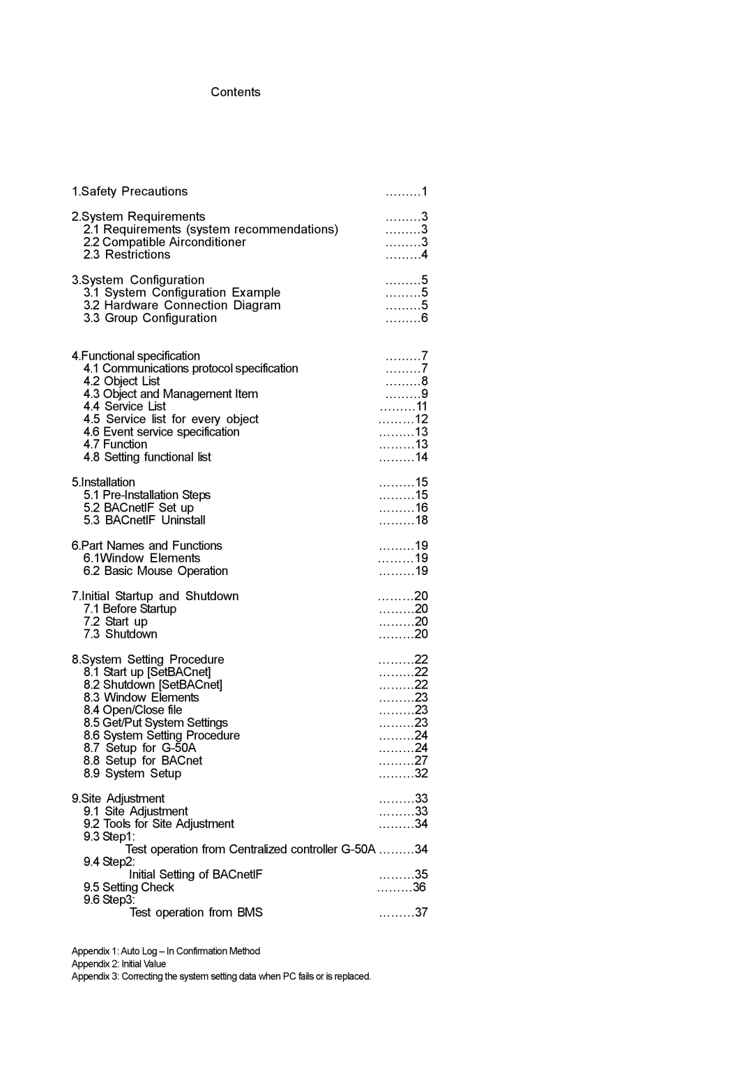 Mitsubishi Electronics PAC-YG31CDA operation manual ………37, Test operation from BMS, ………36 