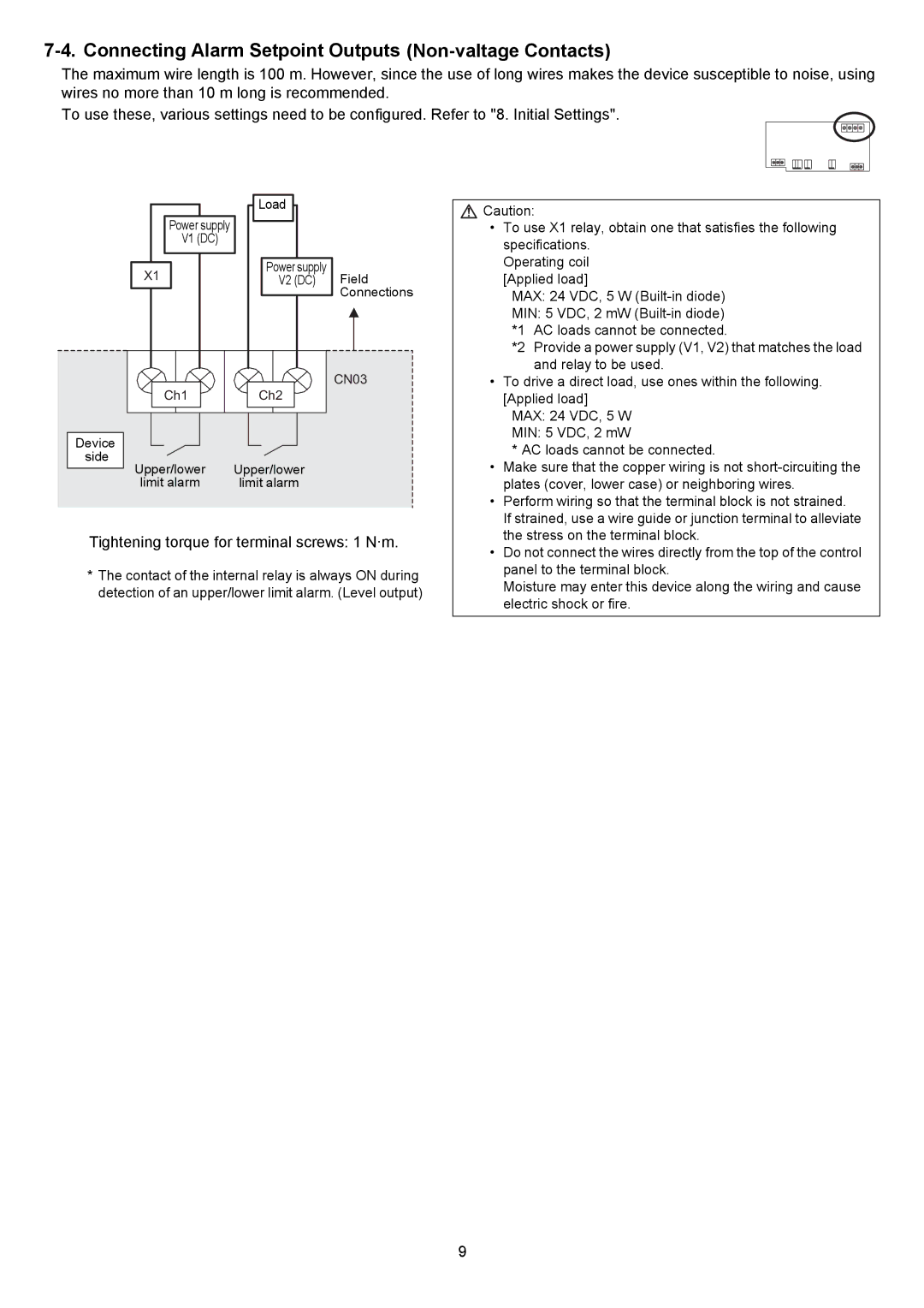 Mitsubishi Electronics PAC-YG63MCA instruction manual Connecting Alarm Setpoint Outputs Non-valtage Contacts 