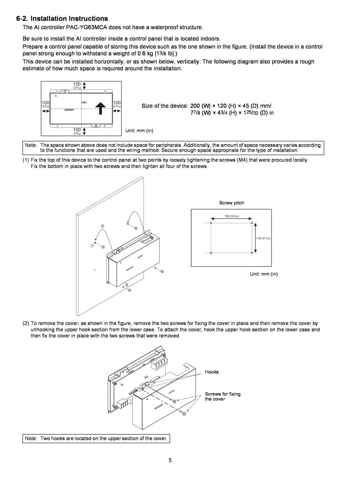 Mitsubishi Electronics PAC-YG63MCA instruction manual Installation Instructions 