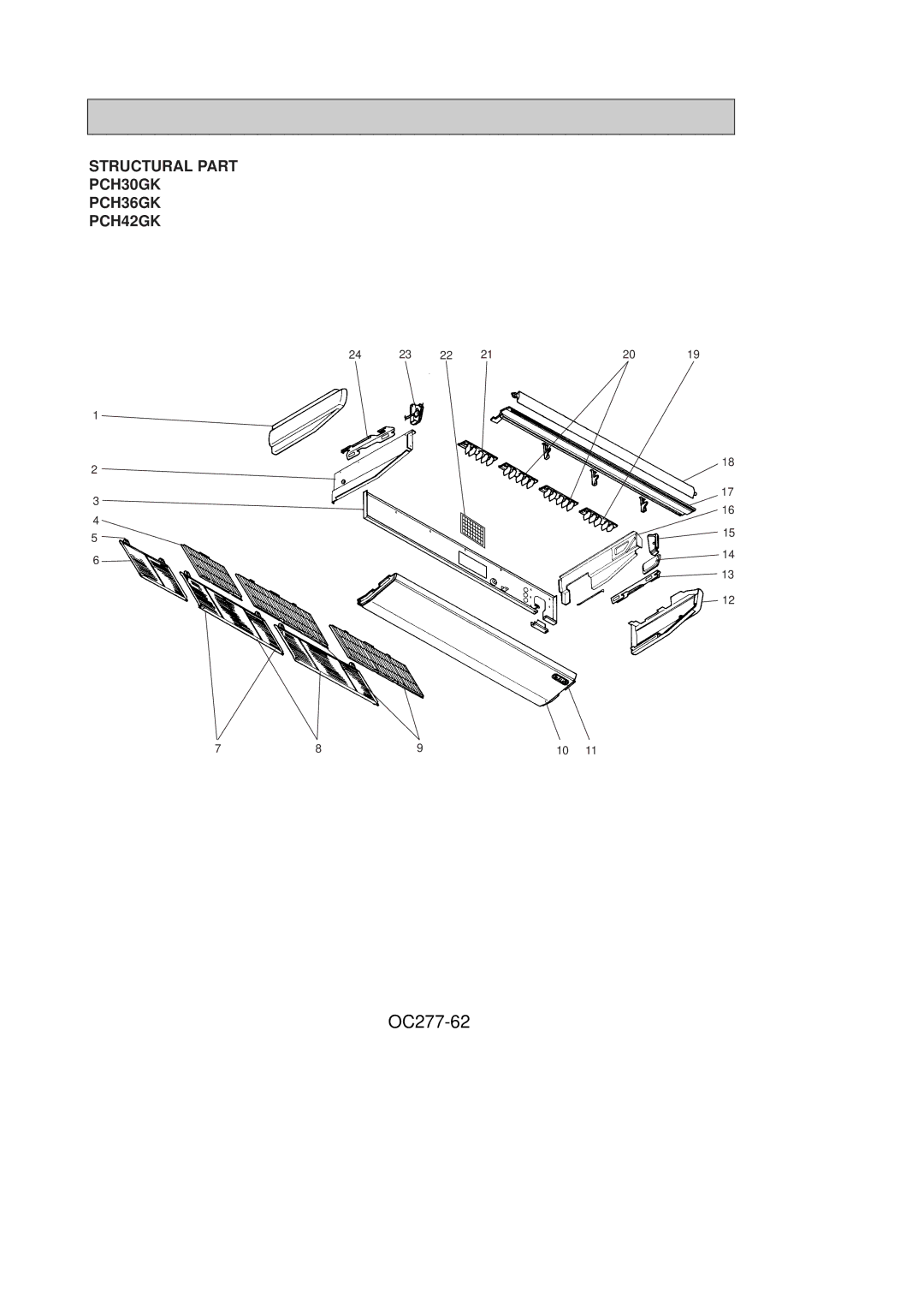 Mitsubishi Electronics PCH24GK specifications OC277-62, Structural Part PCH30GK PCH36GK PCH42GK 