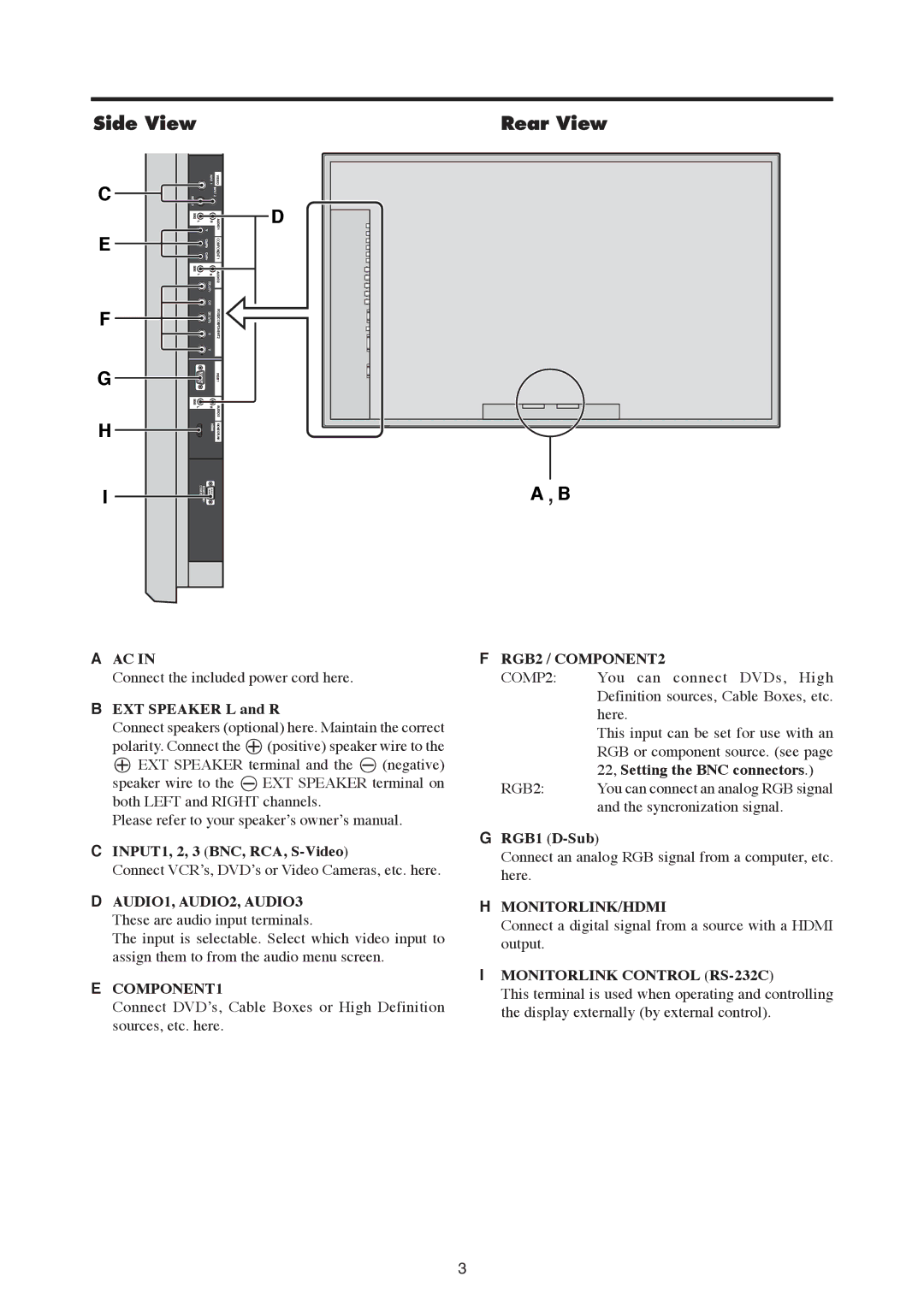 Mitsubishi Electronics PD-6150, PD-5050 manual COMPONENT1 