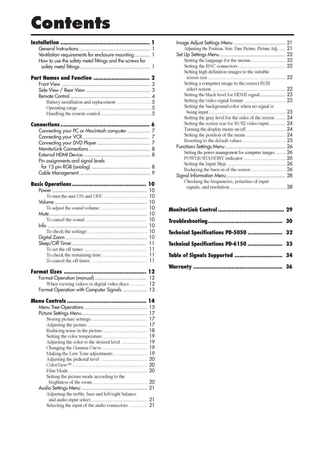 Mitsubishi Electronics PD-6150, PD-5050 manual When viewing videos or digital video discs 