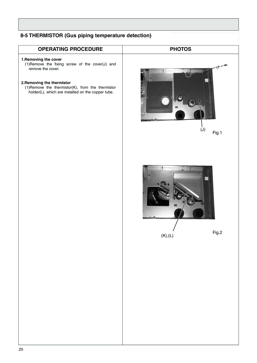 Mitsubishi Electronics PDFY-P08NMU-E, PDFY-P30NMU-E, PDFY-P27NMU-E service manual Thermistor Gus piping temperature detection 