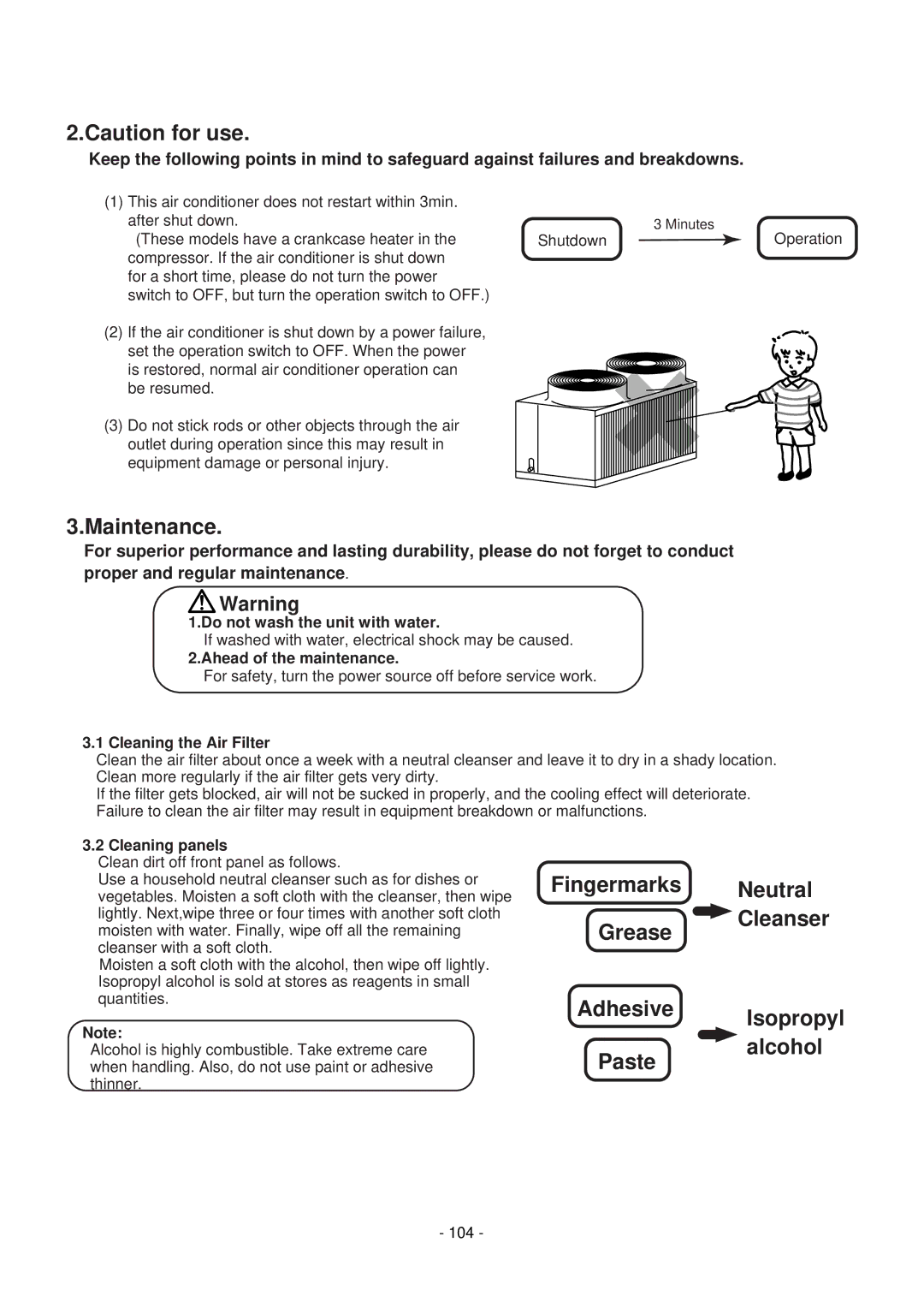 Mitsubishi Electronics PEH-8MYA, PE-8MYC manual Maintenance, Fingermarks Neutral Grease, Adhesive Isopropyl, Paste Alcohol 