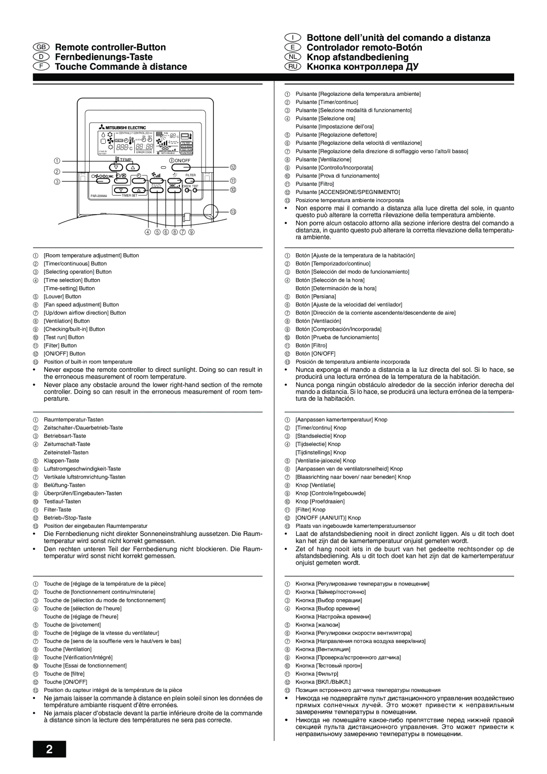 Mitsubishi Electronics PFD-P250500VM-A operation manual 6 8 7 