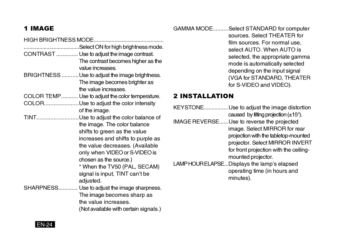 Mitsubishi Electronics PK10 user manual Image, EN-24 